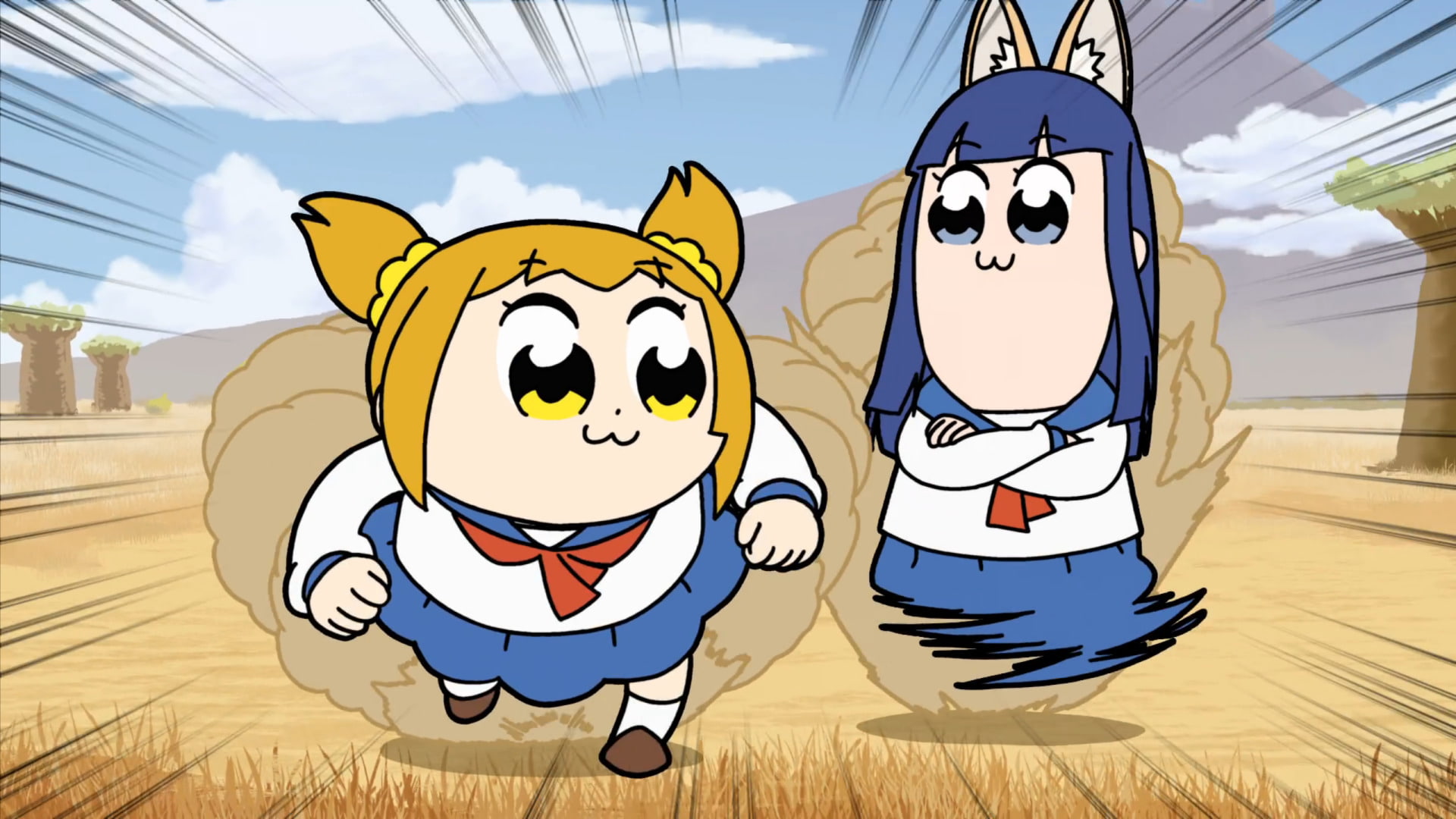 Pop Team Epic, 1080P, Anime, Popuko (Pop Team Epic), Pipimi (Pop Team Epic), HD Wallpaper