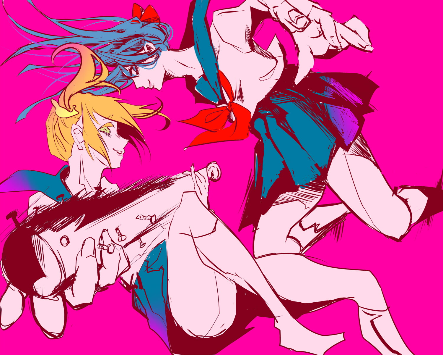 pink color, animal representation, animal, Pipimi, 720P, anime girls, music, vertebrate, art and craft, creativity, indoors, representation, backgrounds, HD Wallpaper