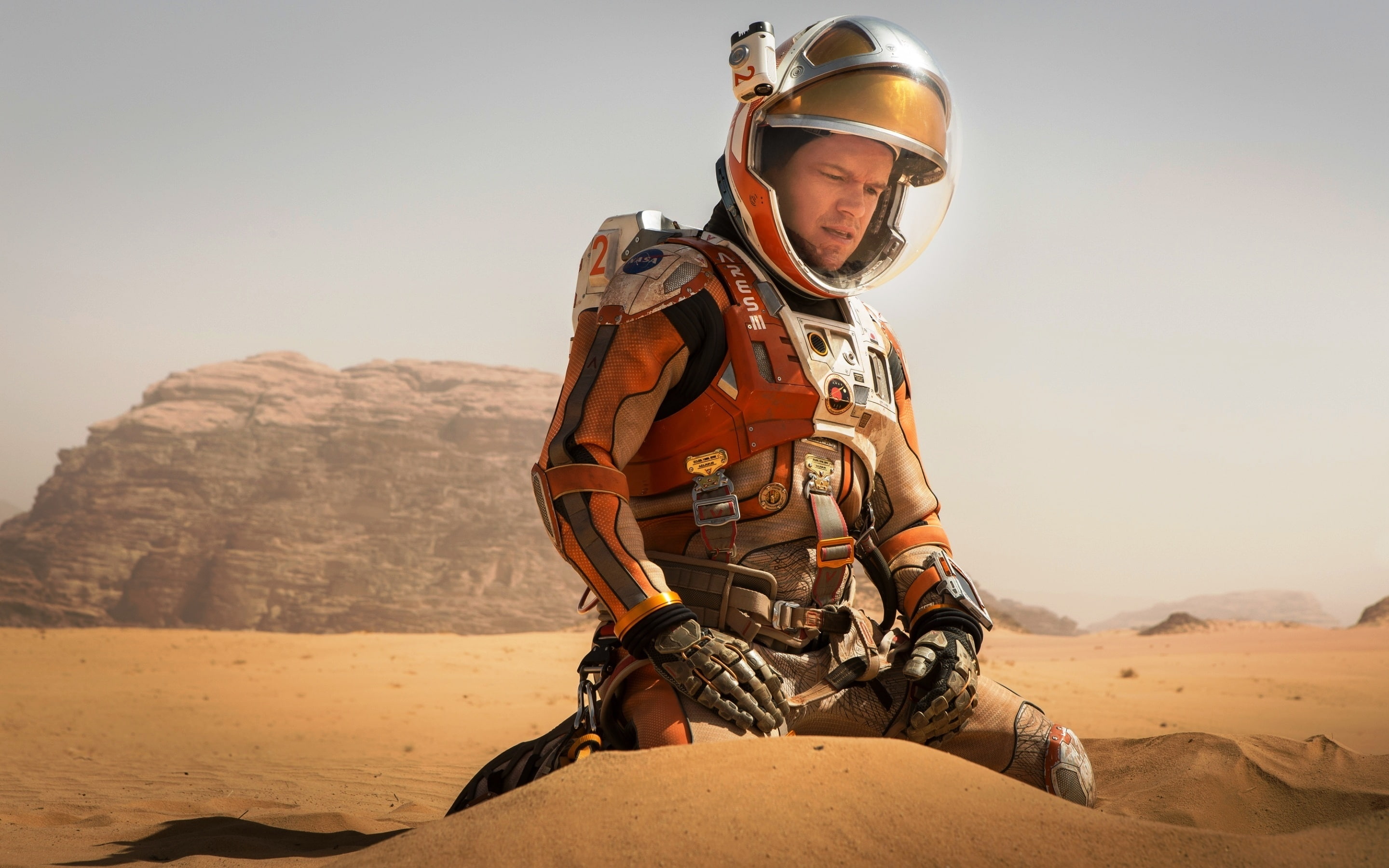 matt, scene, suit, nasa, martian, damon, 2K, HD Wallpaper