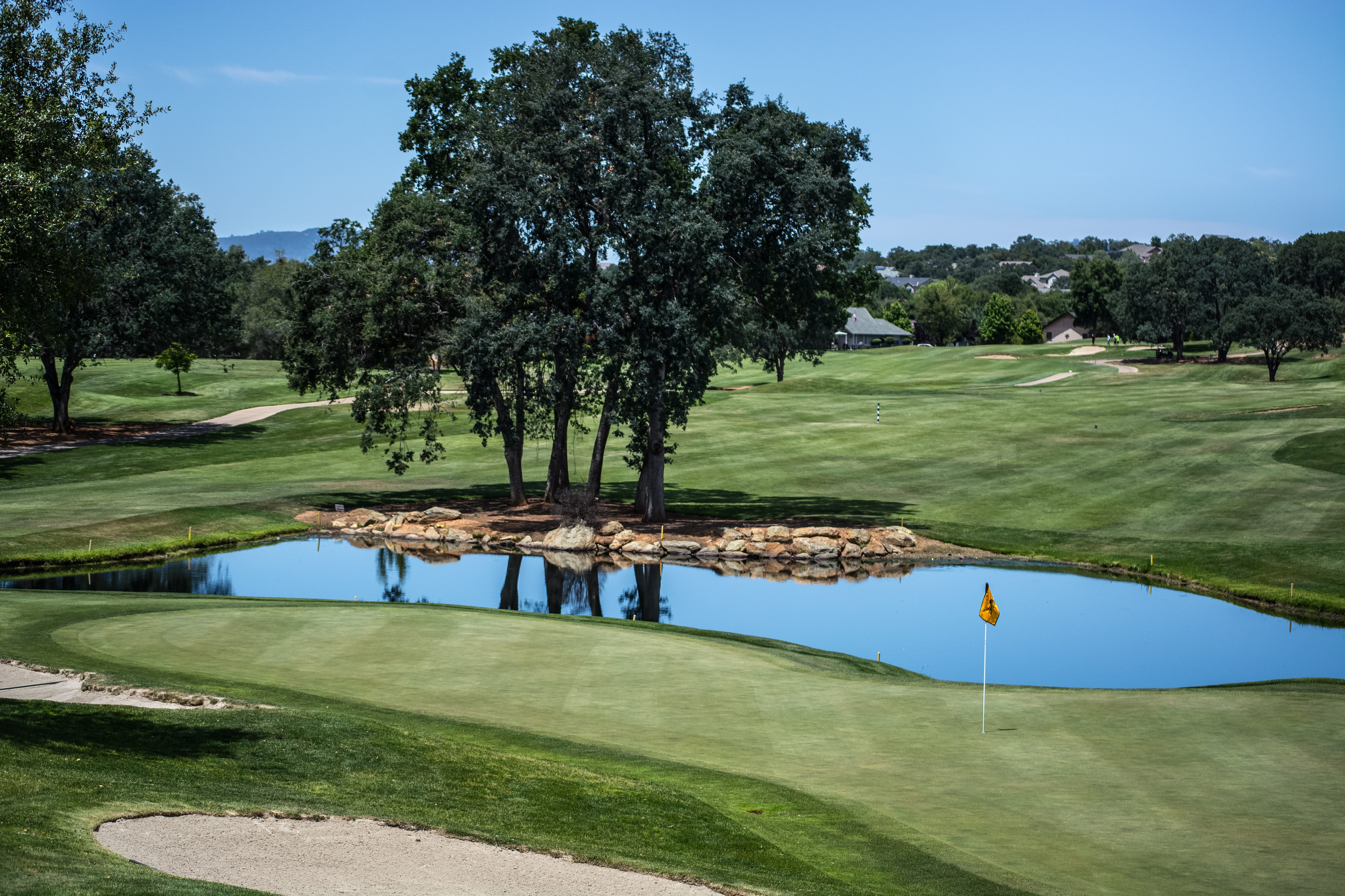 lifestyle, lake, leisure, golf, beauty in nature, outdoors, recreation, tranquility, leisure activity, club, leafed, water, bunker, landscape, green - golf course, HD Wallpaper