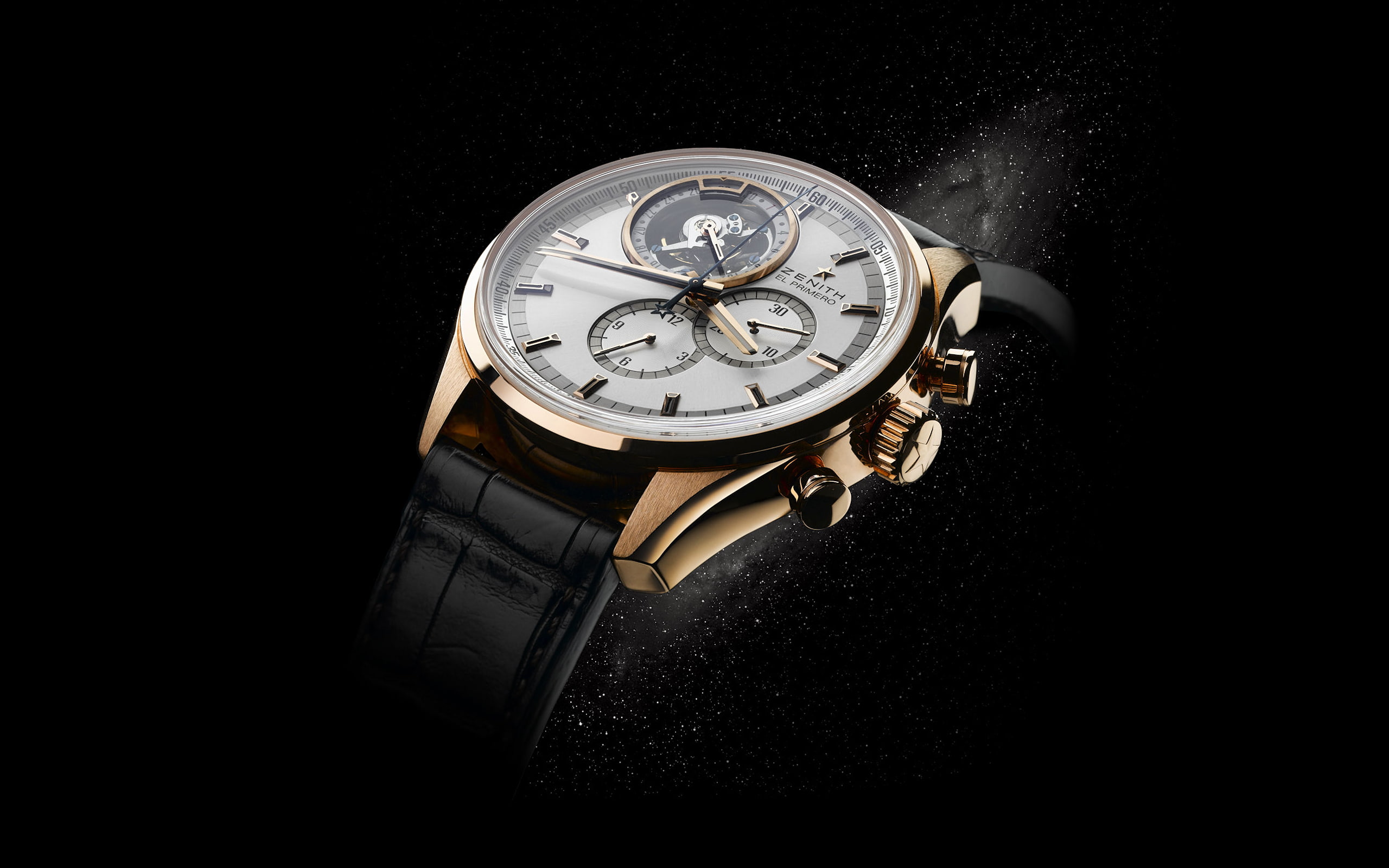 tourbillon, gold, Zenith, The - First, watch, 2K, HD Wallpaper