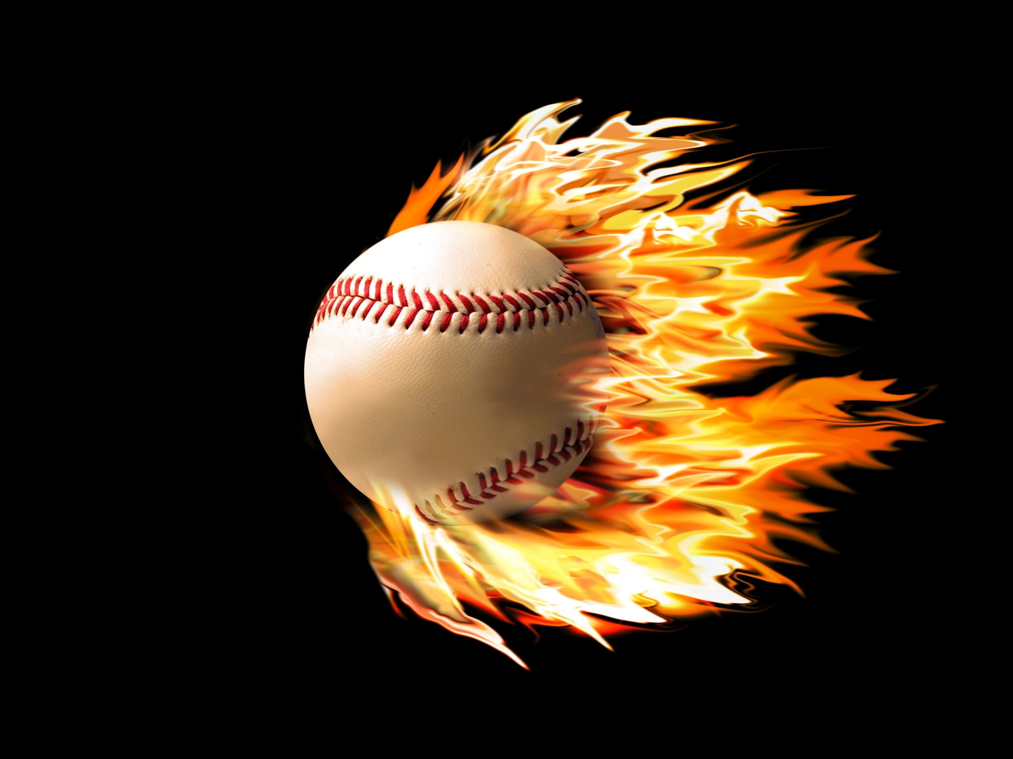 indoors, studio shot, black background, focus on foreground, baseball - ball, illuminated, single object, cut out, sphere, close-up, 1080P, copy space, HD Wallpaper
