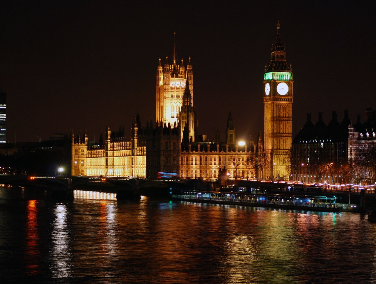 city, night, 720P, Big Ben, clocktowers, River Thames, London, HD Wallpaper