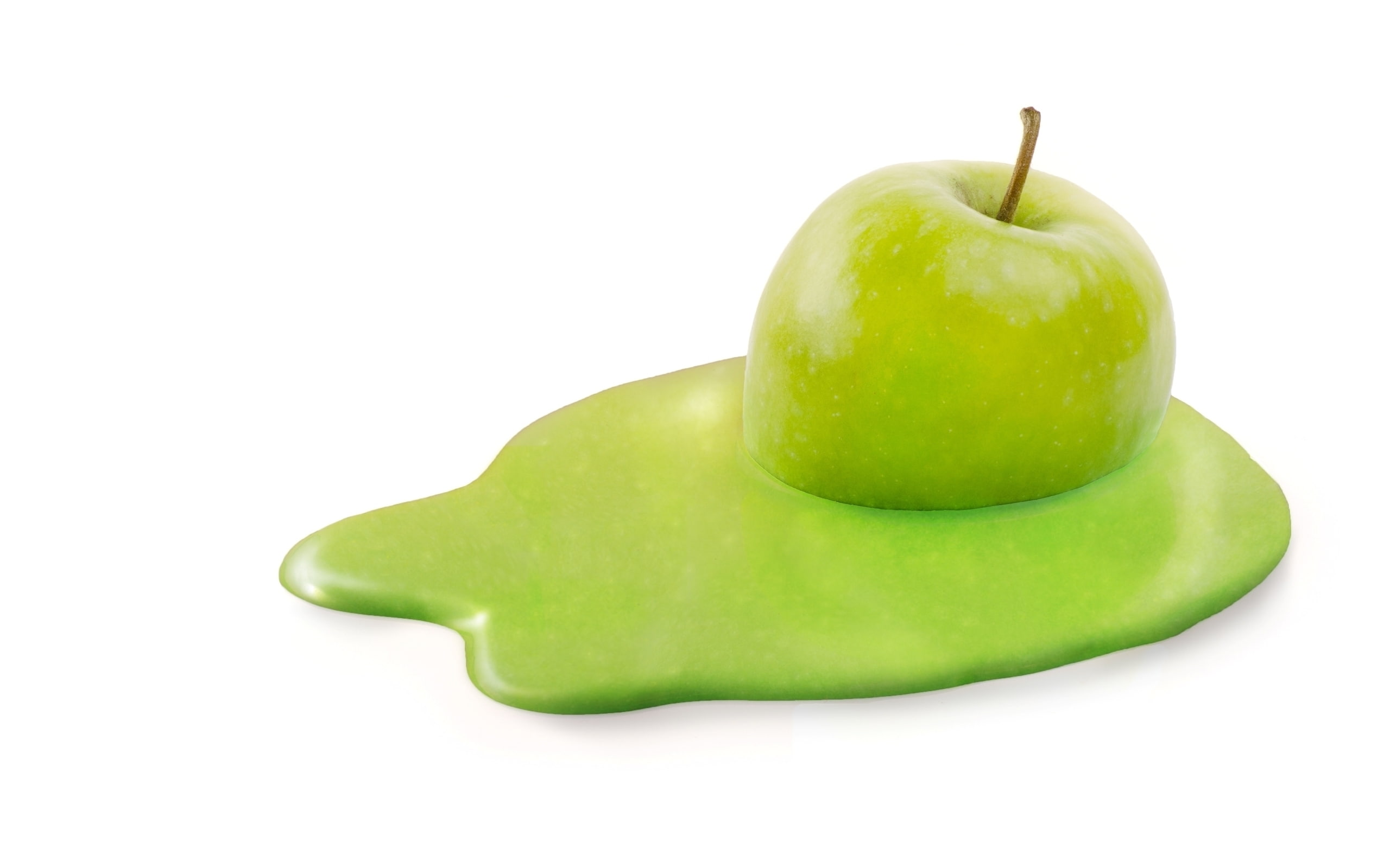 apple, melting, green, 2K, HD Wallpaper