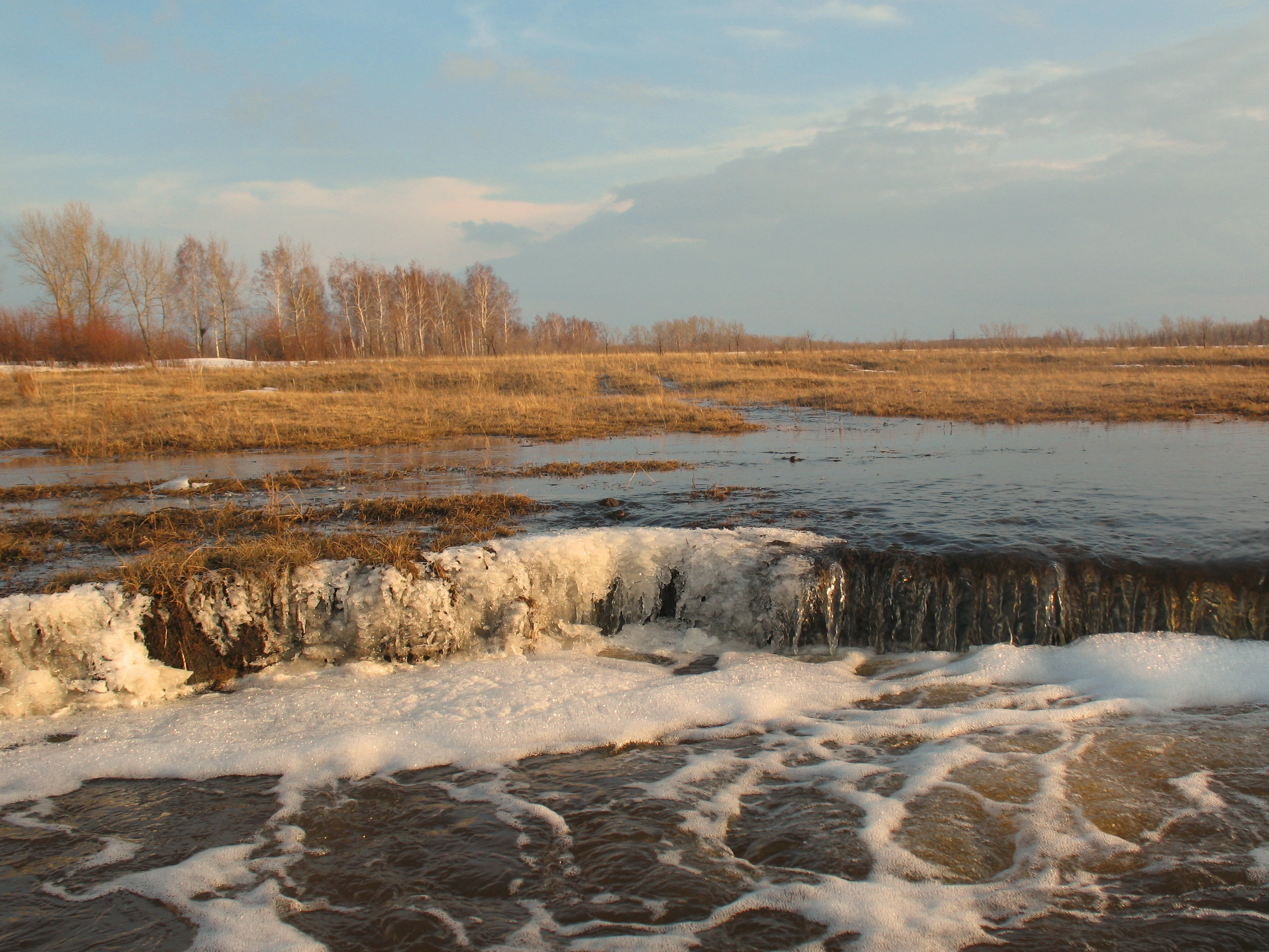 beauty In Nature, landscape, kokshetau, winter, 2K, tree, scenics - nature, april, water, cold - Temperature, river, blue, russia, nature, stream, idyllic, HD Wallpaper