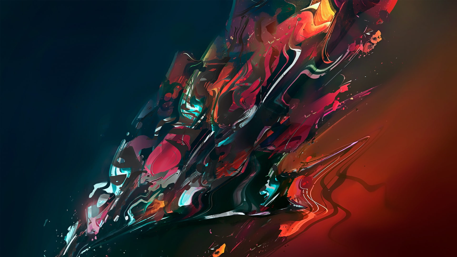 1080P, melting, abstract, colorful, digital art, HD Wallpaper