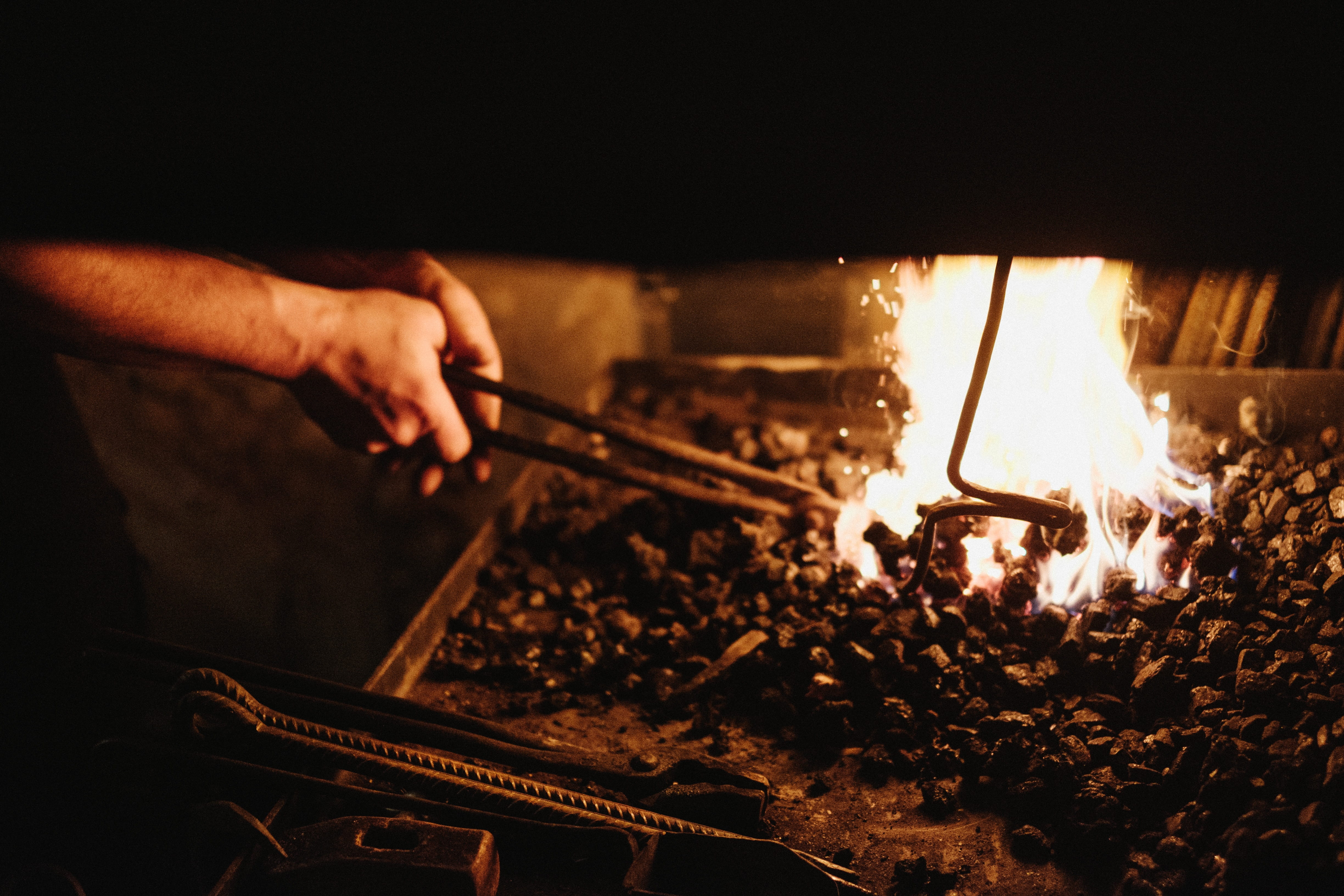food and drink, only men, barbecue Grill, fire - Natural Phenomenon, hand, one person, men, flame, 4K, cooking, indoors, holding, tong, nature, human body part, HD Wallpaper