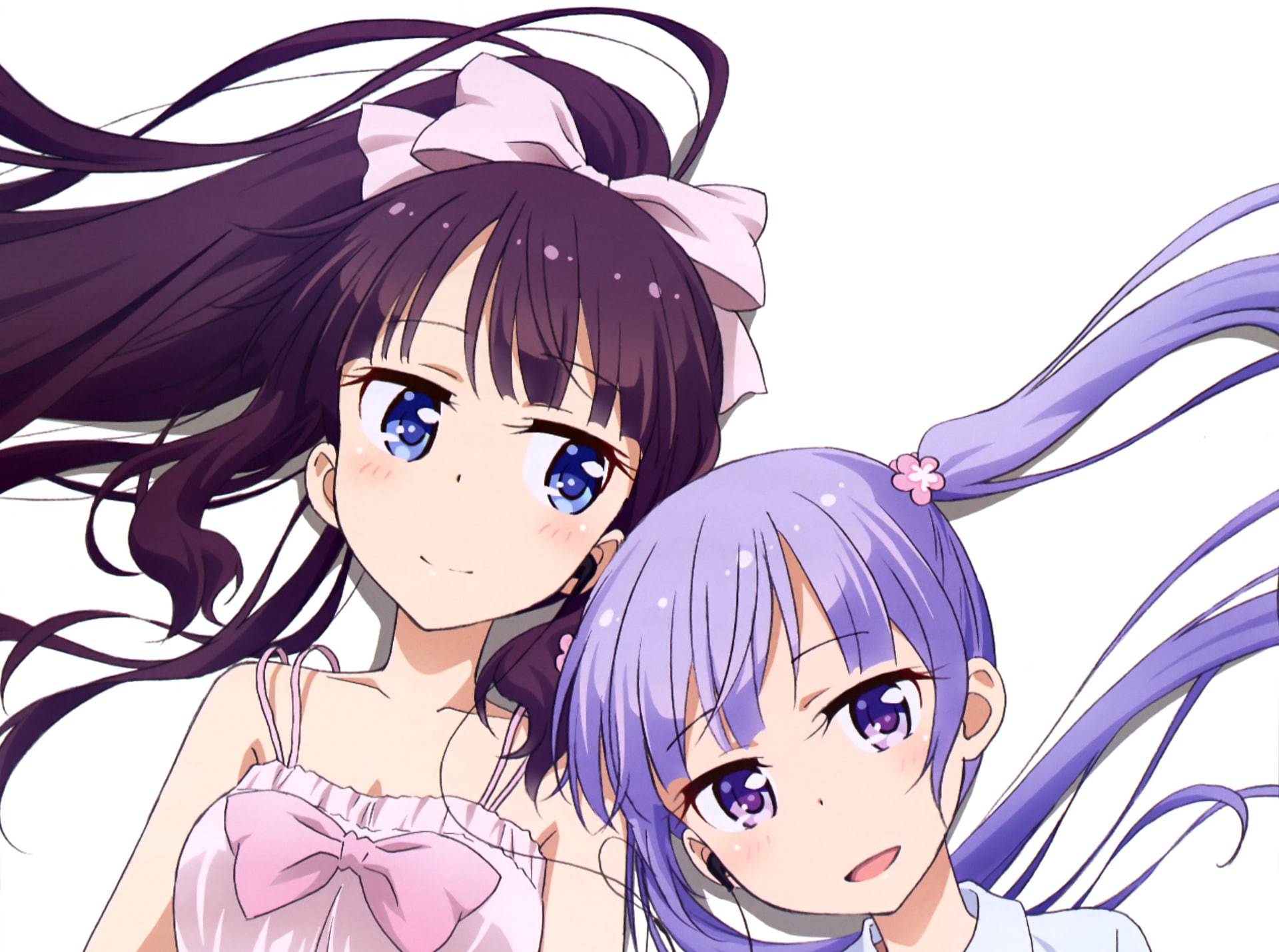 Hifumi Takimoto, portrait, white background, women, hairstyle, Anime, human representation, female likeness, Aoba Suzukaze, fashion, purple, studio shot, HD Wallpaper