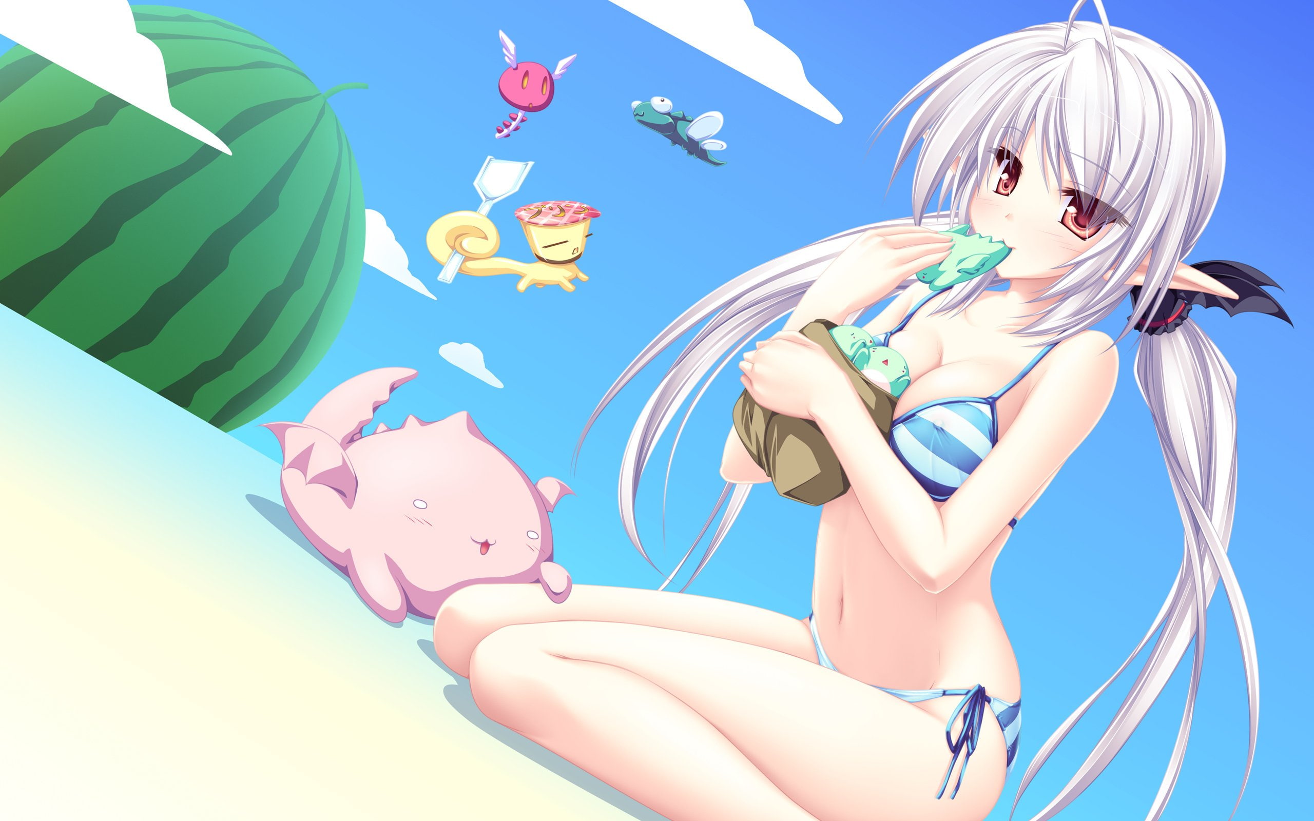2K, anime, girl, blonde, melt, suzukaze, girls, swimwear, suzu, HD Wallpaper