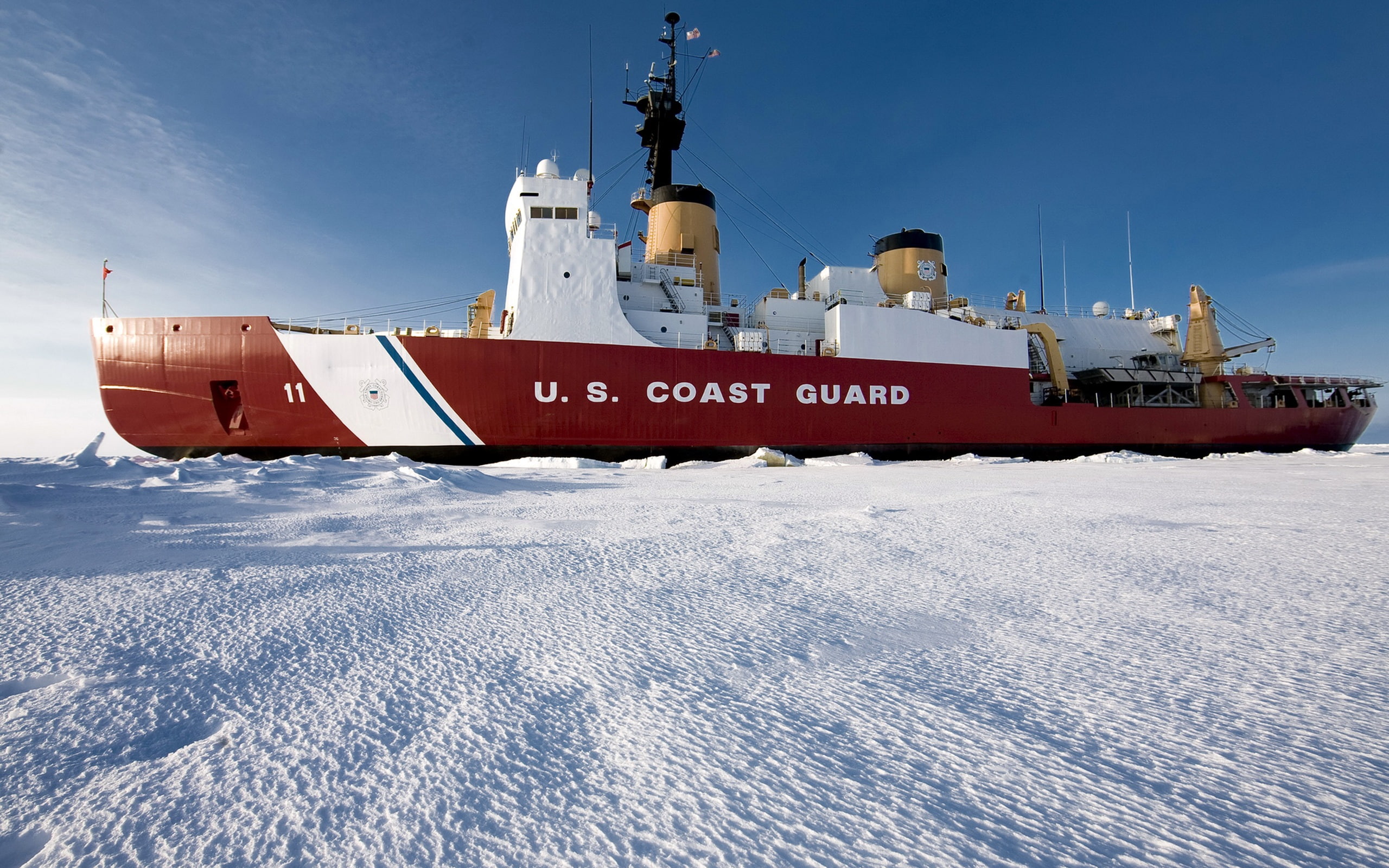 guard, Antarctic, coast, Vessels, u, Research, red, boat, white, 2K, s, HD Wallpaper