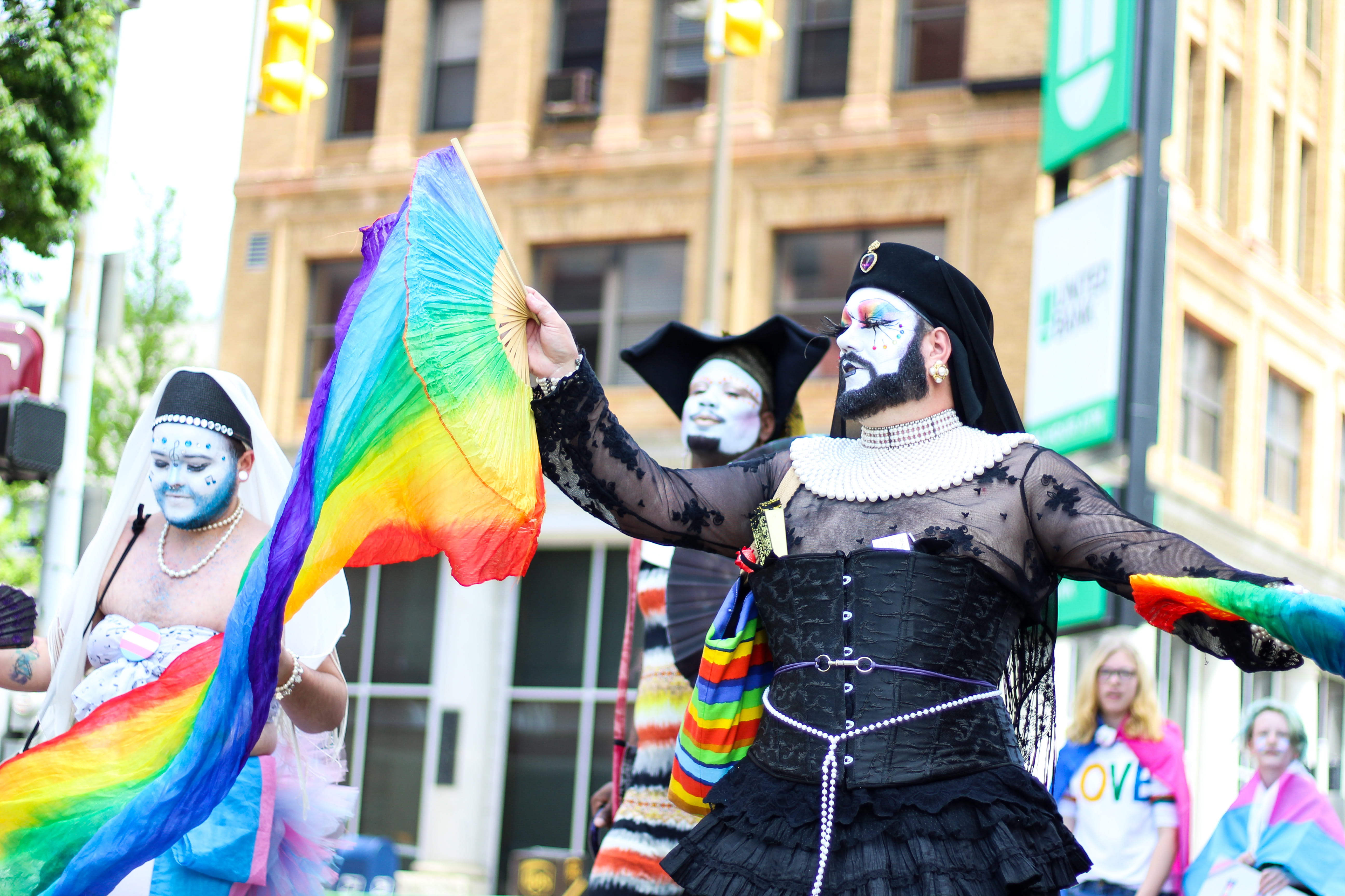 traditional clothing, style, carnival - celebration event, lesbian, clown, demonstration, fans, colorful, lgbt, bright, people, equality, lgbtq, HD Wallpaper