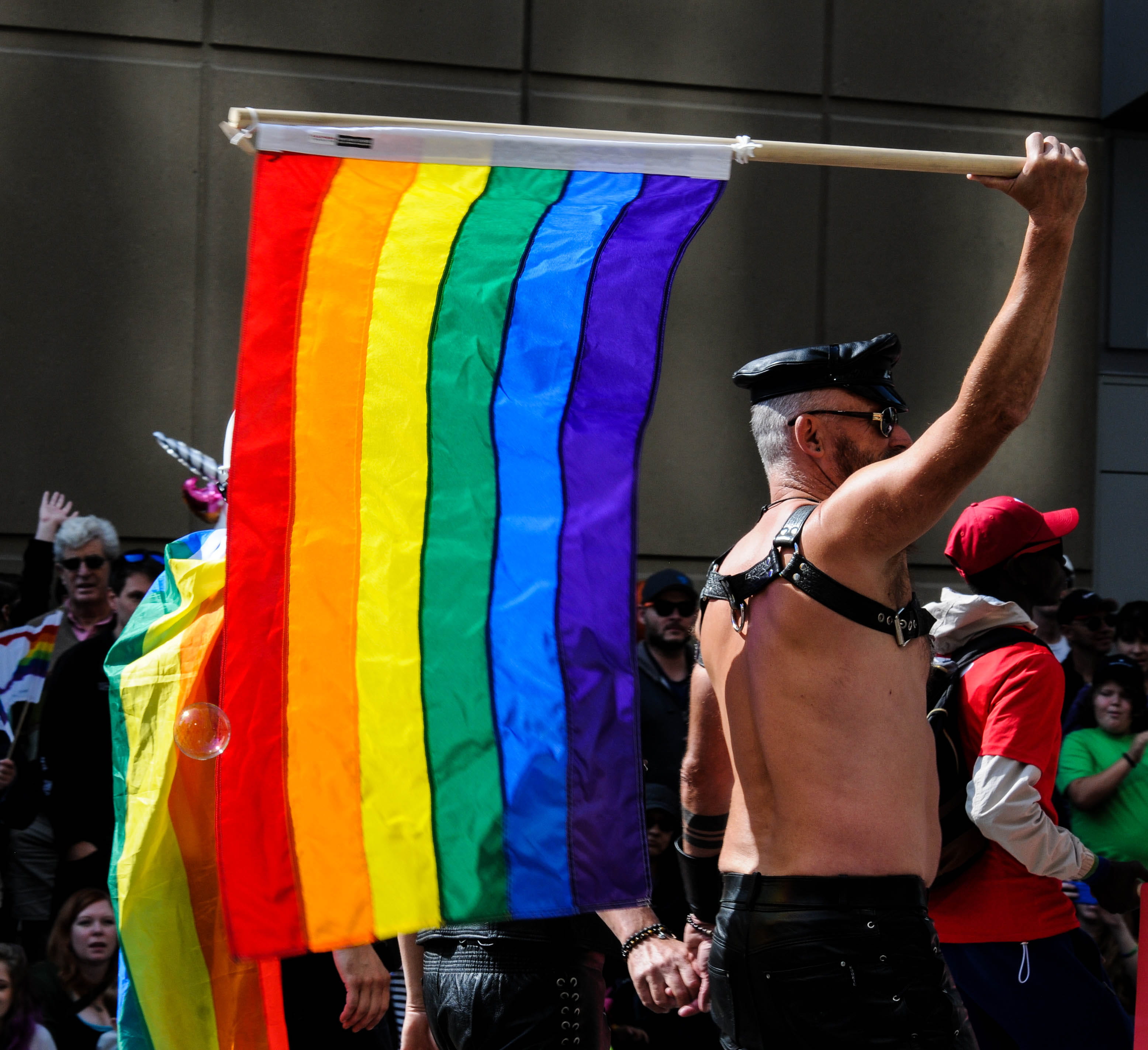 clothing, real people, unity, group of people, arms raised, multi colored, lgbtq, pride day, hat, 2K, waving, pride, lgbtqium, pride parade, people, leatherman, HD Wallpaper