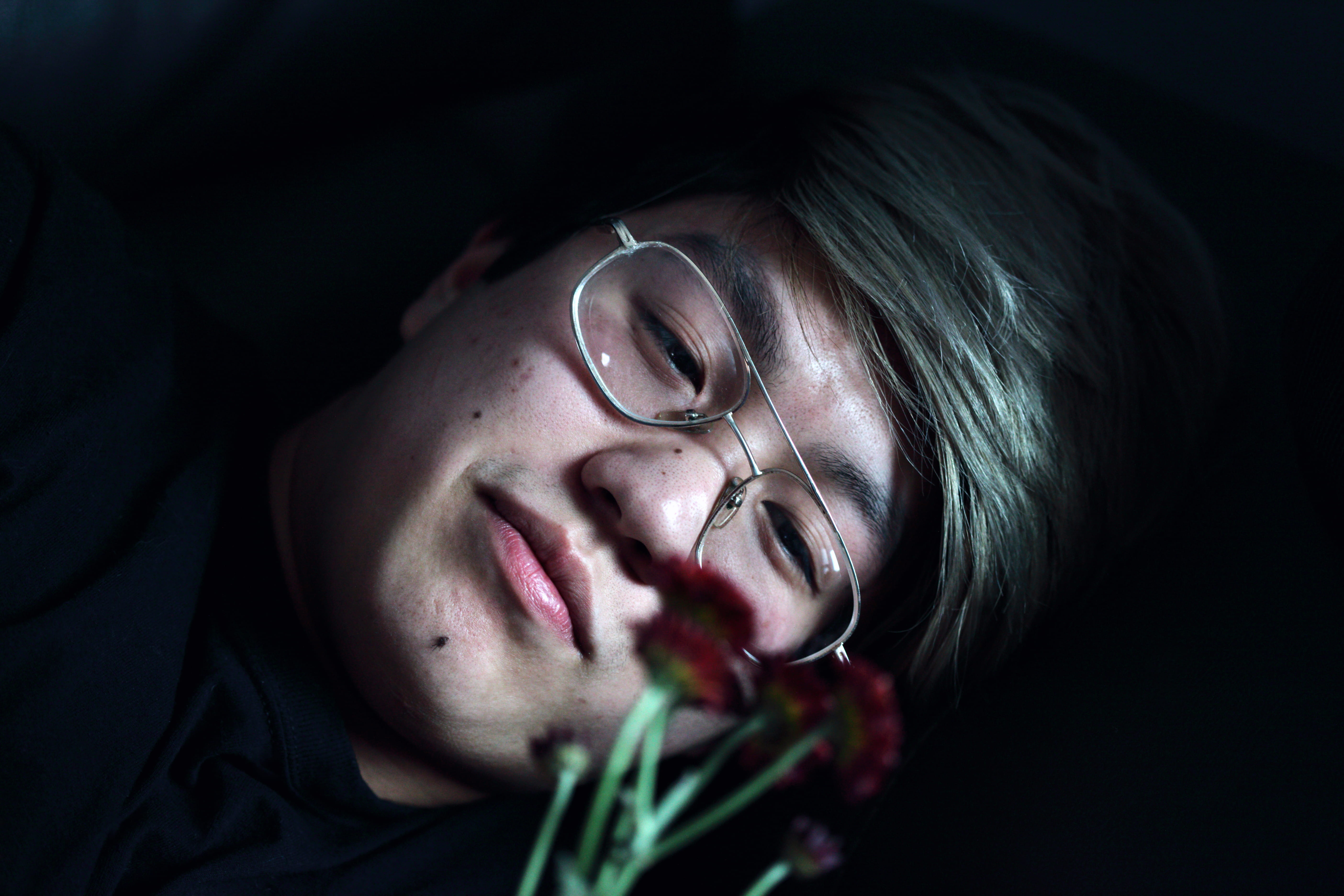 lgbtq, person, human rights, gender, eyes closed, 5K, emotion, flowers, red, glasses, close-up, lips, young women, hair, gay, flower, light, women, human face, HD Wallpaper