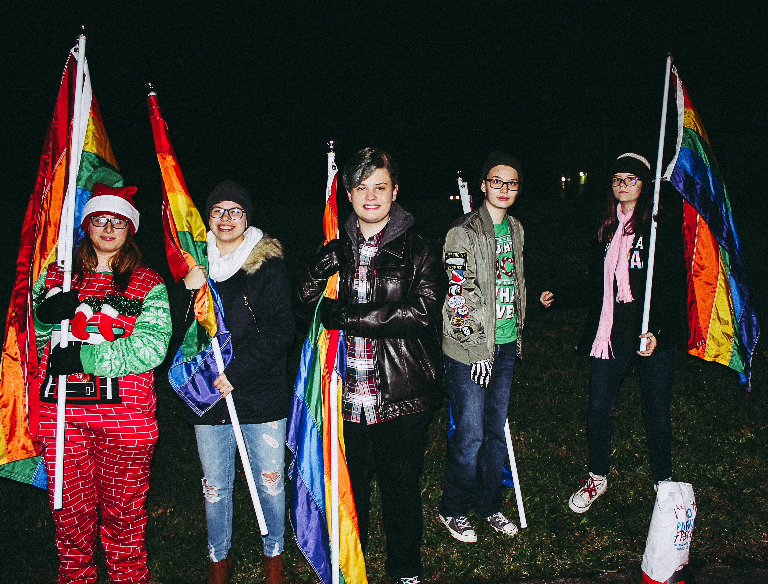 pride, fun, people, standing, emotion, cold, celebration, flags, group of people, festival, young adult, looking at camera, clothing, costume, colors, portrait, HD Wallpaper