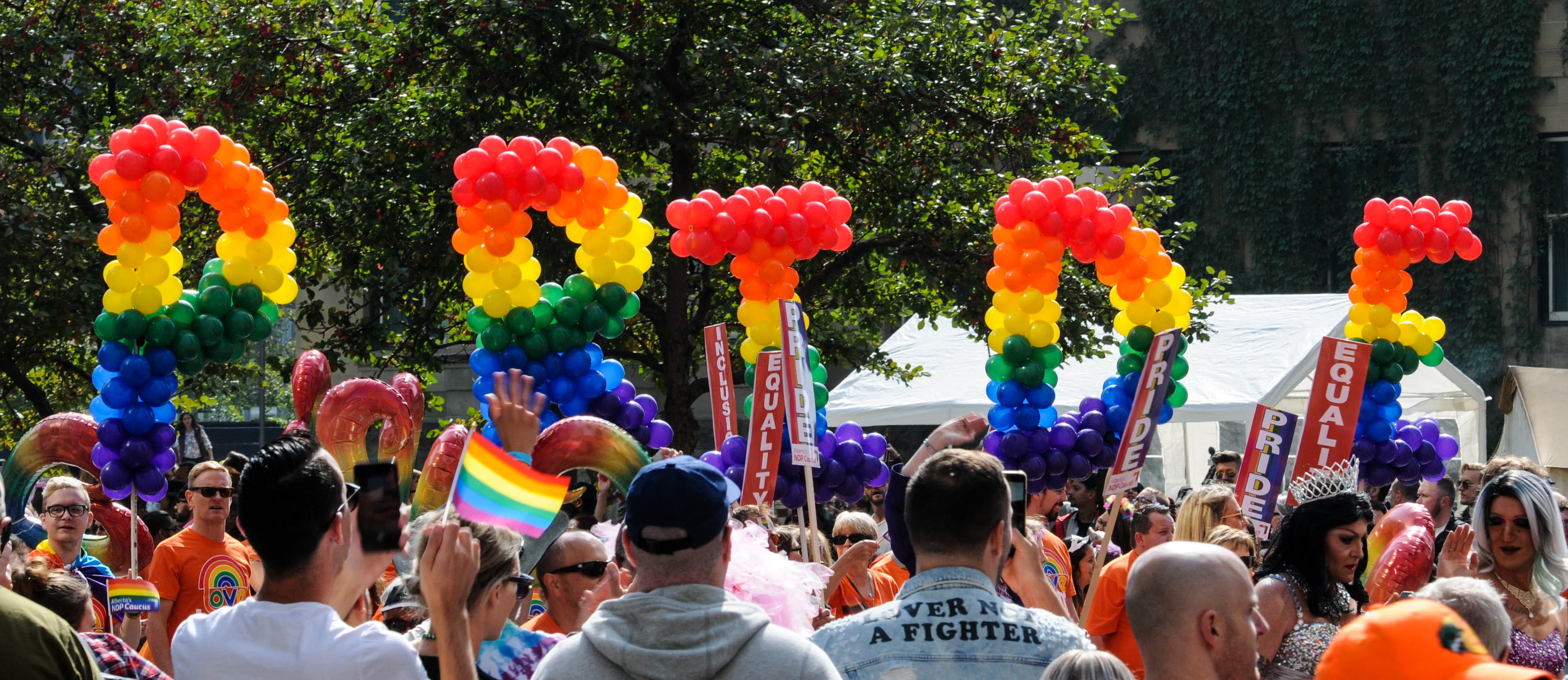 day, crowd of people, outdoors, ball, lifestyles, men, human, crowd, accessory, person, canada, pride parade, nature, city, women, balloon, group of people, HD Wallpaper
