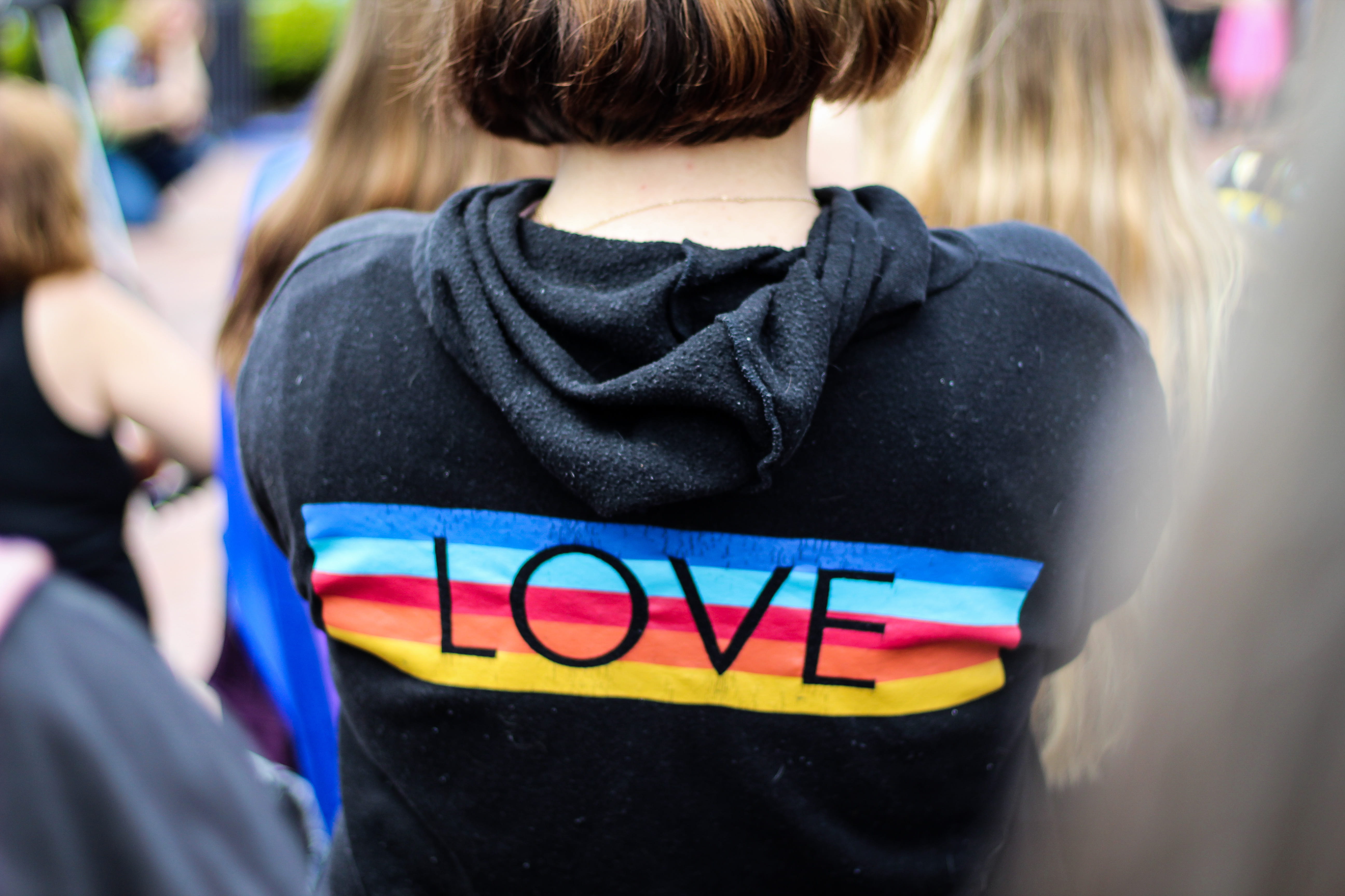 lgbt, men, colorful, individuality, hoodie, rear view, black, social issues, lgbt, daylight, gender, Gay Pride, adult, multicolored, rainbow colors, HD Wallpaper