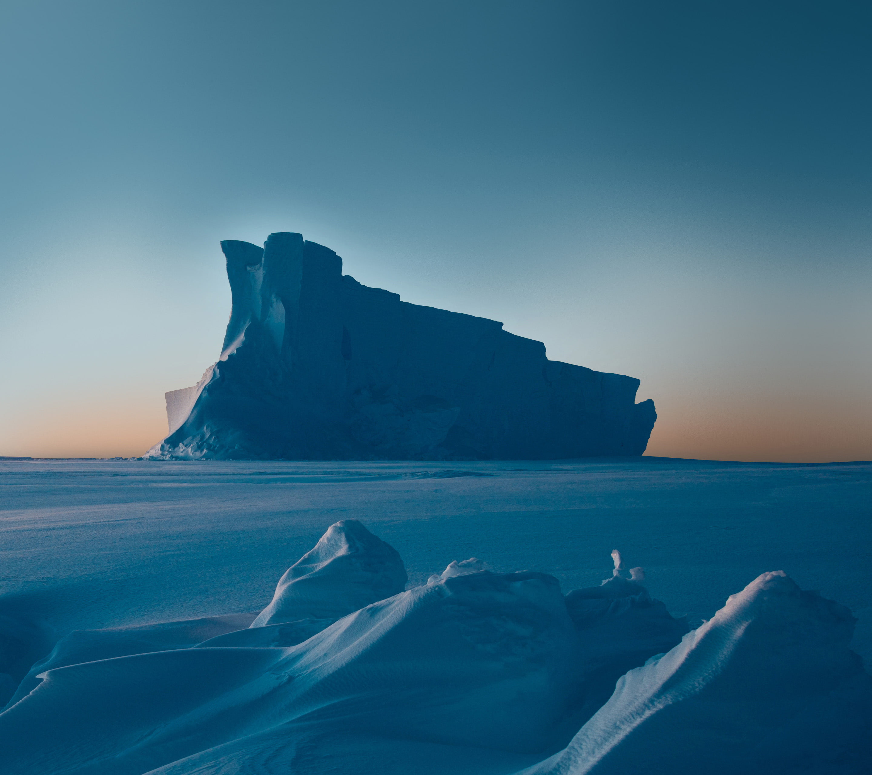 Sunset, 2K, Ice berg, Stock, HD Wallpaper
