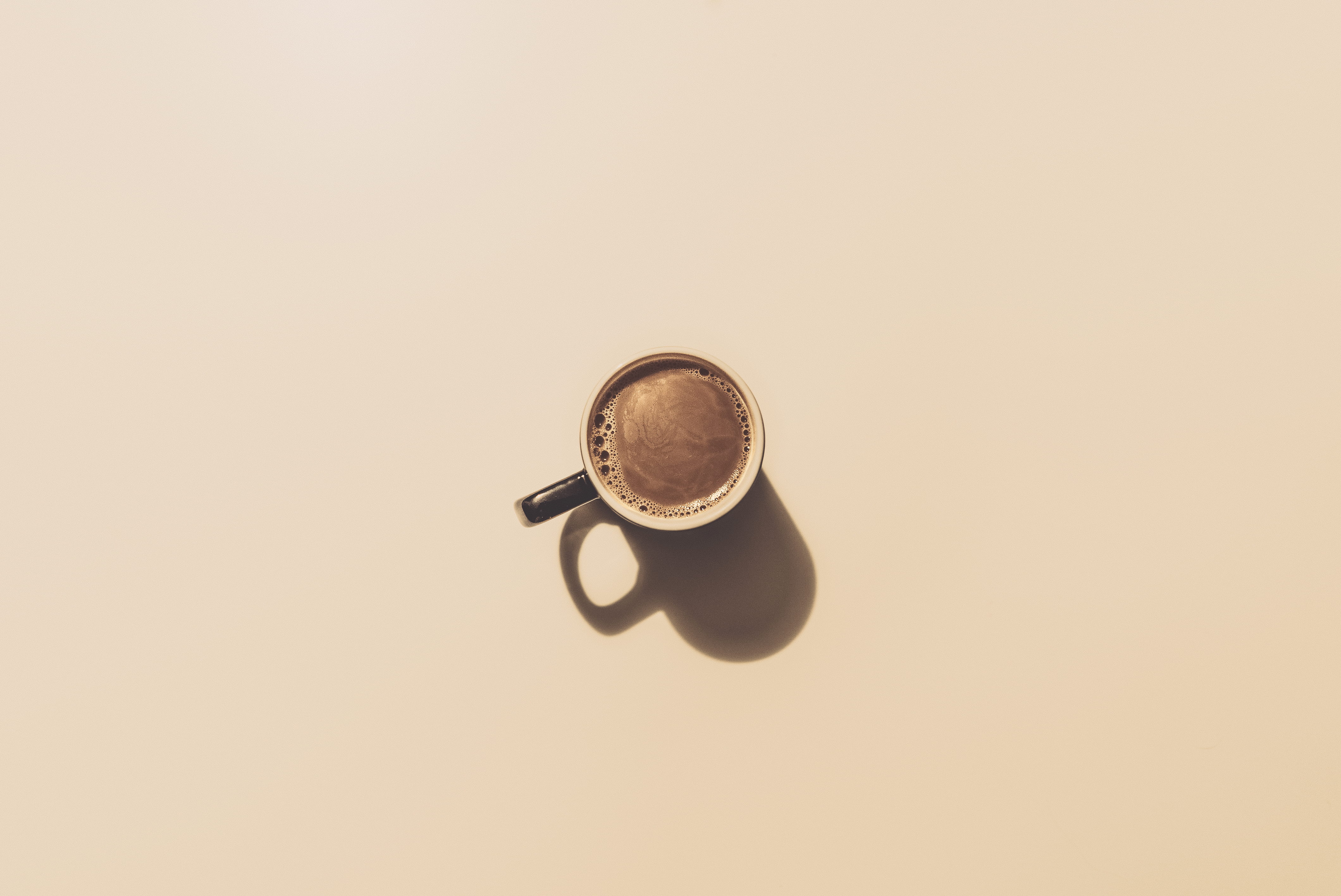 food and drink, espresso, solitude, ceramic, refreshment, black, chocolate, still life, table, crockery, copy space, cup, 4K, studio shot, colored background, HD Wallpaper