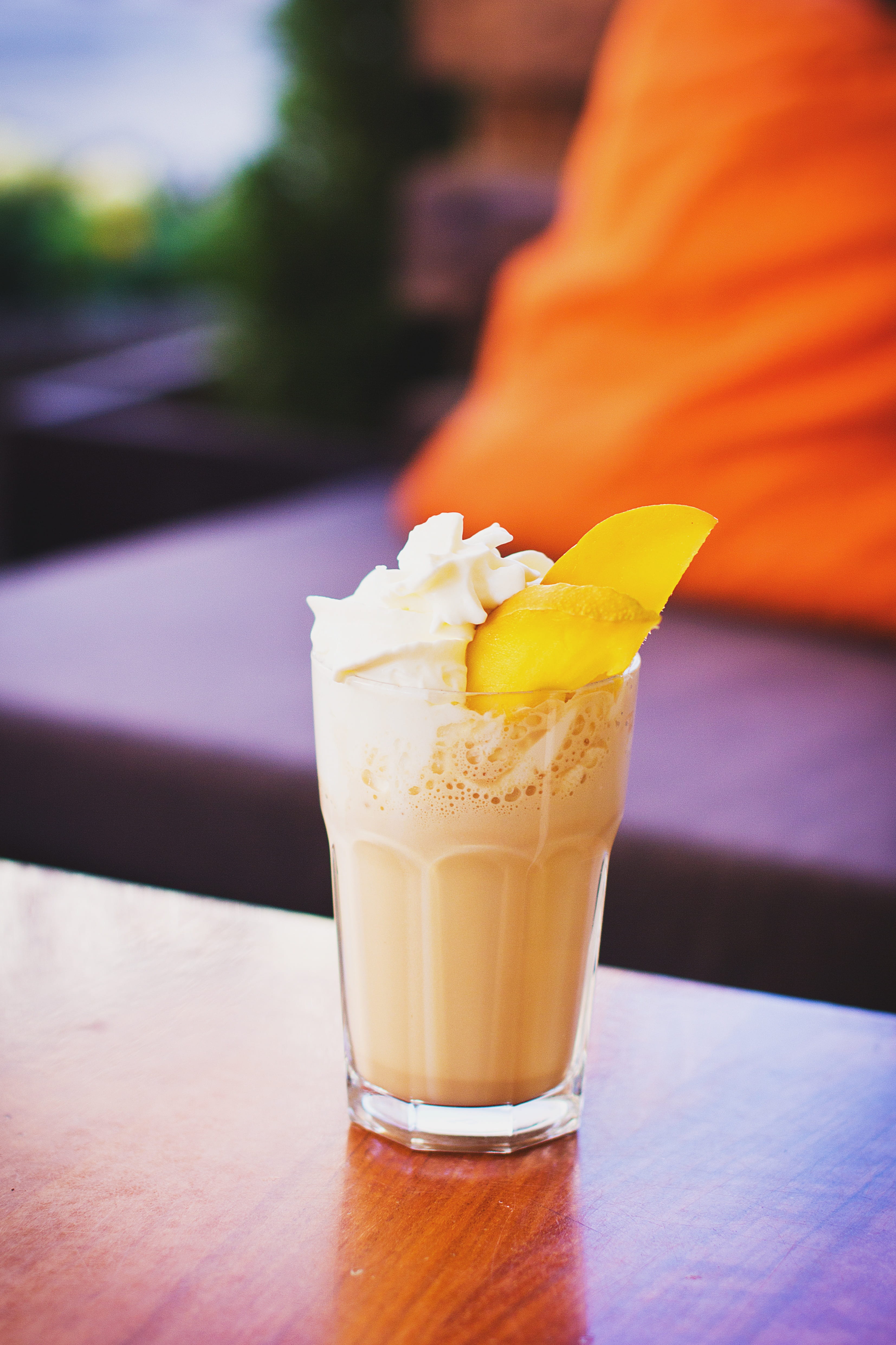 glass, table, still life, outdoors, cool, household equipment, indulgence, drinking glass, orange color, healthy eating, food, pillow, background, drinks, Phone HD Wallpaper