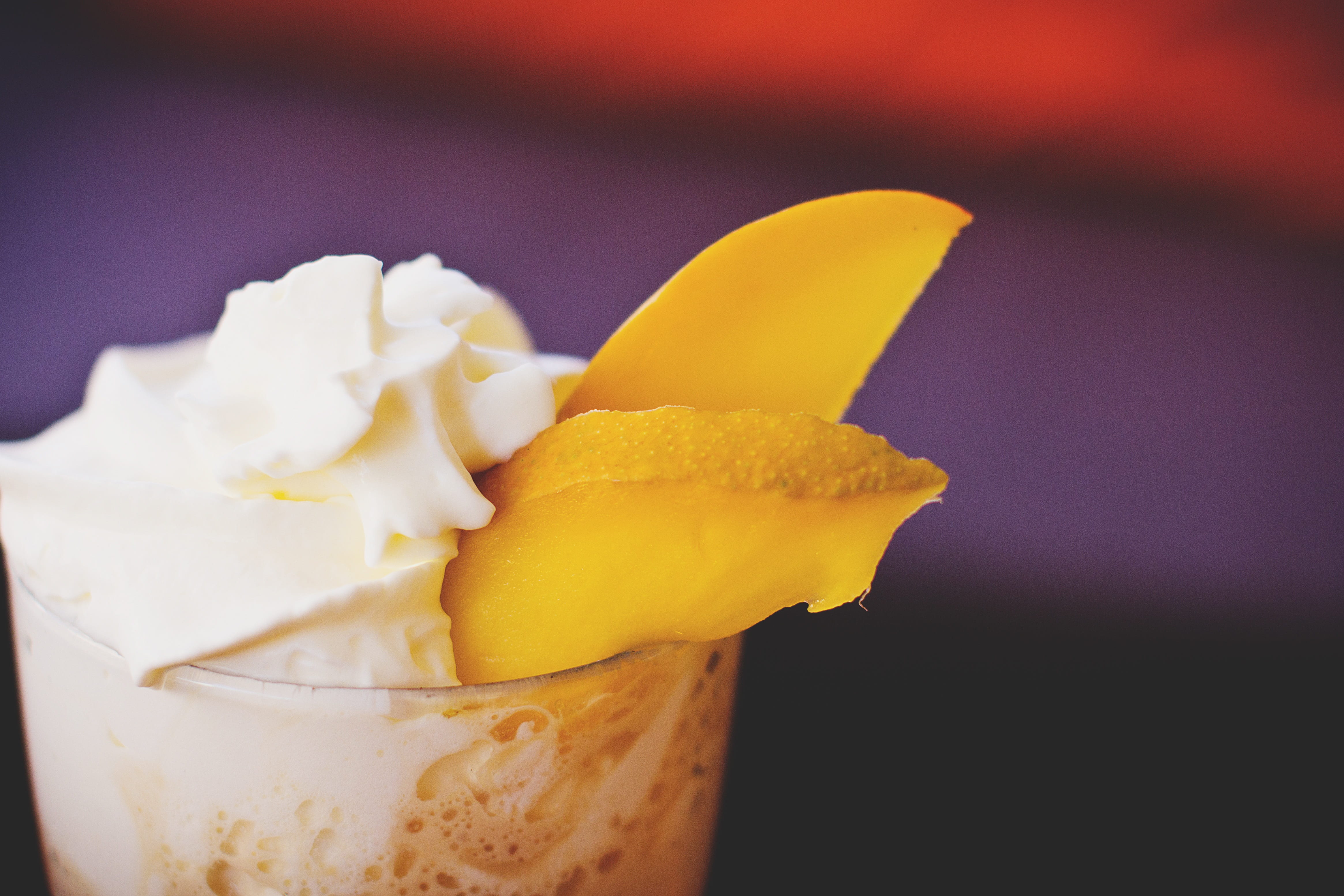 cafe, frappe, frozen, sweet, fruit, yellow, refreshment, drink, cold temperature, 4K, cold, closeup, close-up, coffee, food, studio shot, whipped, temptation, HD Wallpaper