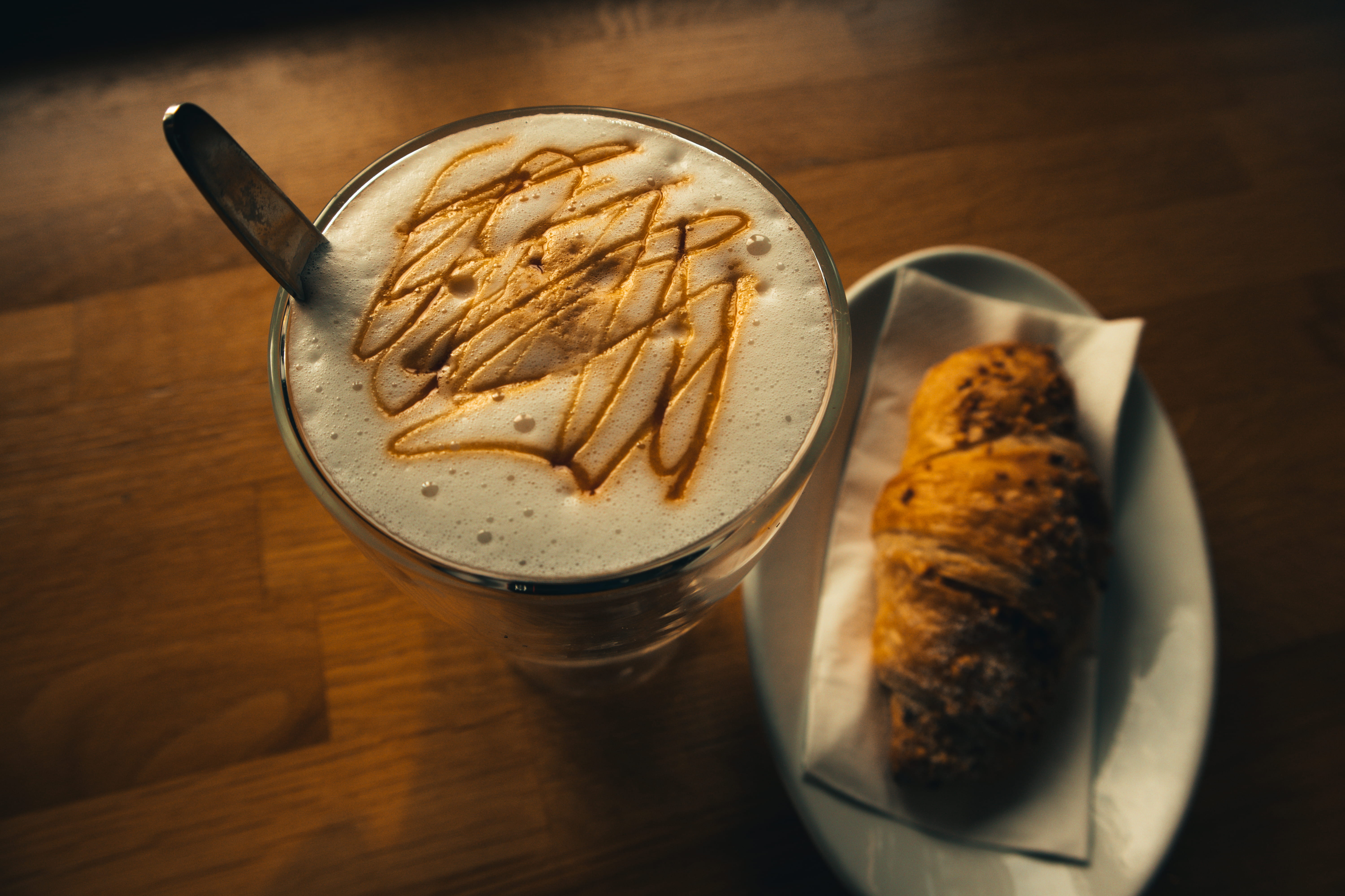 top, no people, food, glass, coffee - drink, cup, dessert, indoors, ready-to-eat, plate, snack, drink, tabletop, refreshment, still life, temptation, white, HD Wallpaper