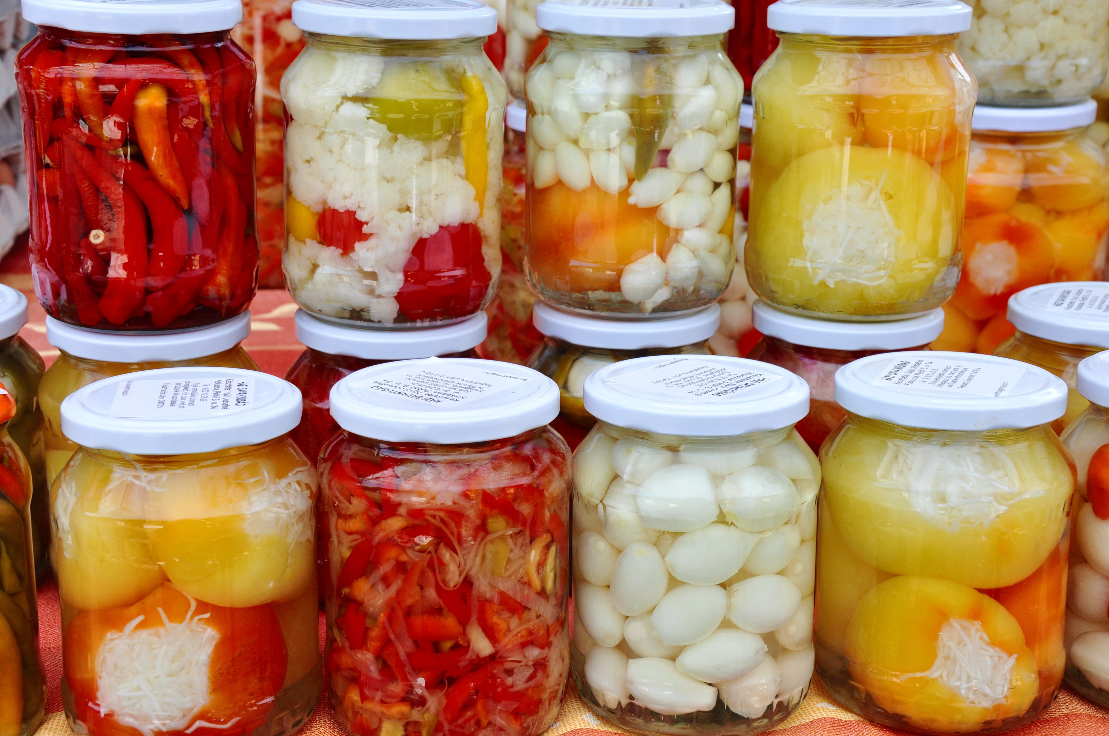 jar, freshness, market, market stall, fruit, choice, arrangement, retail display, for sale, variation, retail, mixed, pickles, no people, food, large group of objects, HD Wallpaper