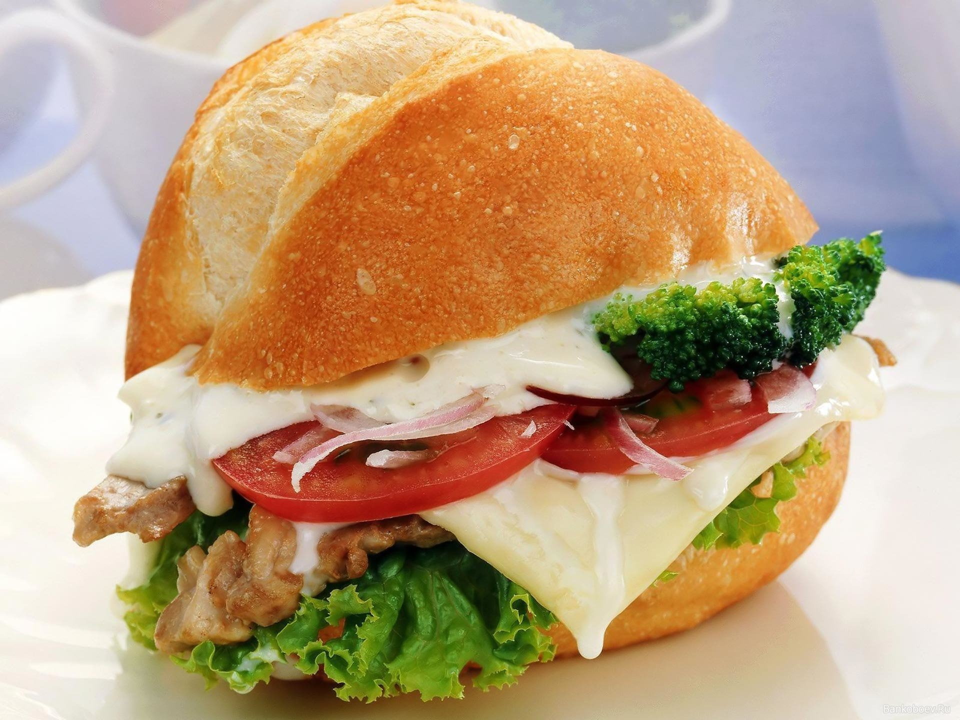 Cheese, Bread Roll, Tomato, Mayonnaise, Sandwich, Food, 1080P, HD Wallpaper