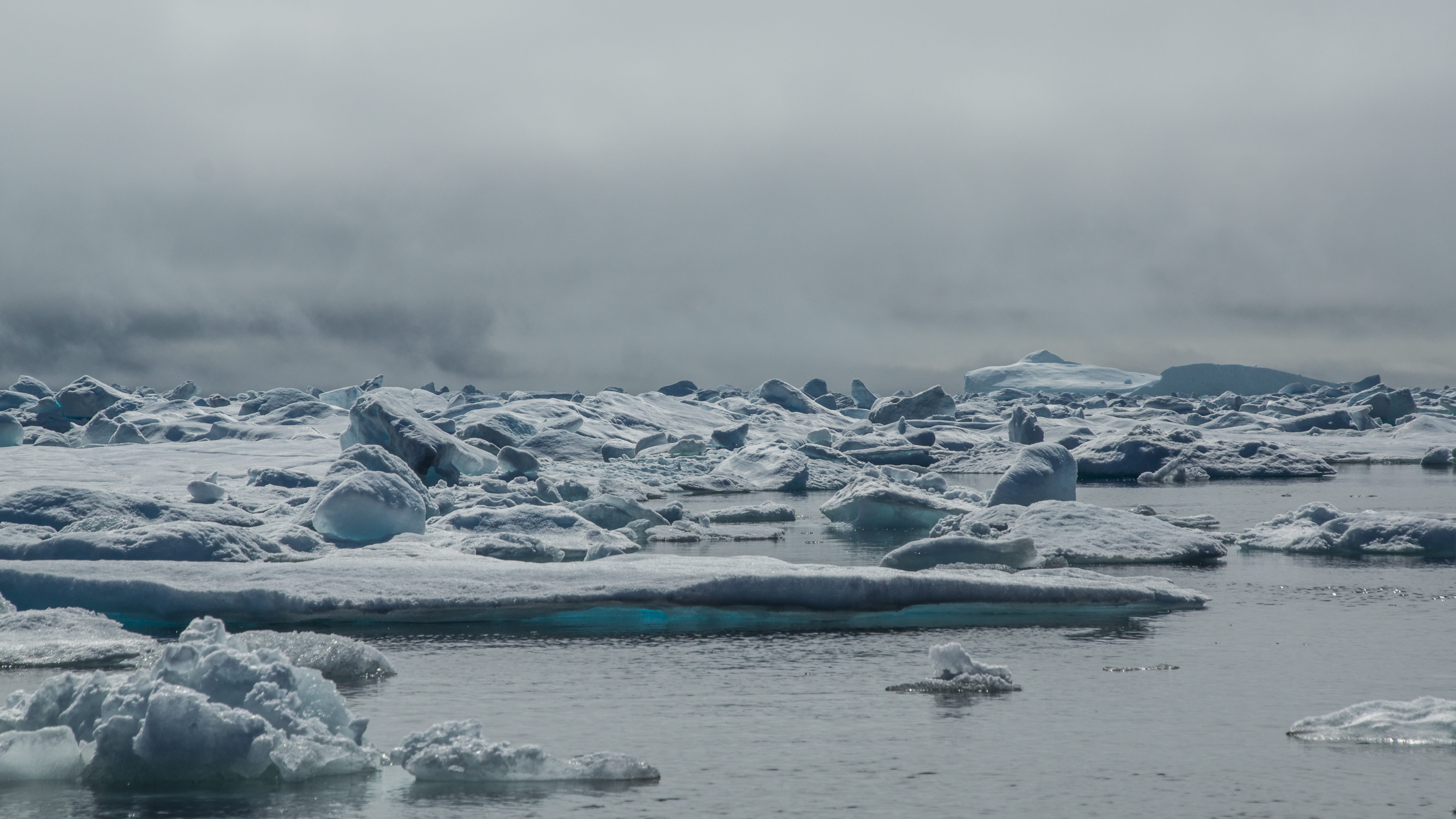 water, summer, 5K, tranquility, melting, outdoors, landscape, daunting, island, sky, greenland, float, sea, iceberg, icy, nature, cloud - sky, floating on water, HD Wallpaper