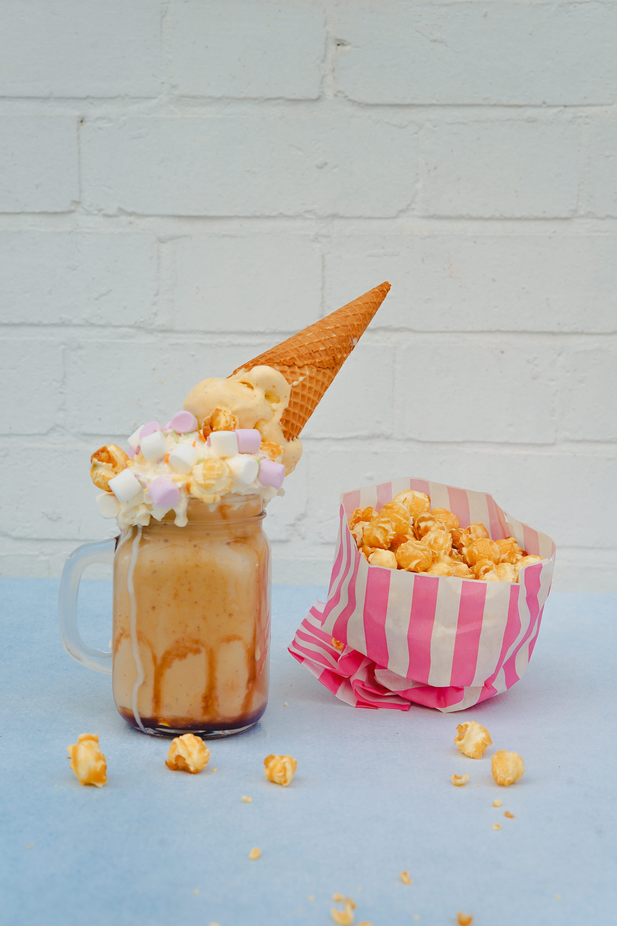 cream, milkshake, shake fantasy, beside, close-up, blue, ready-to-eat, shake, dessert, ice cream, drink, indoors, frozen sweet food, cake, marshmallow, Phone HD Wallpaper