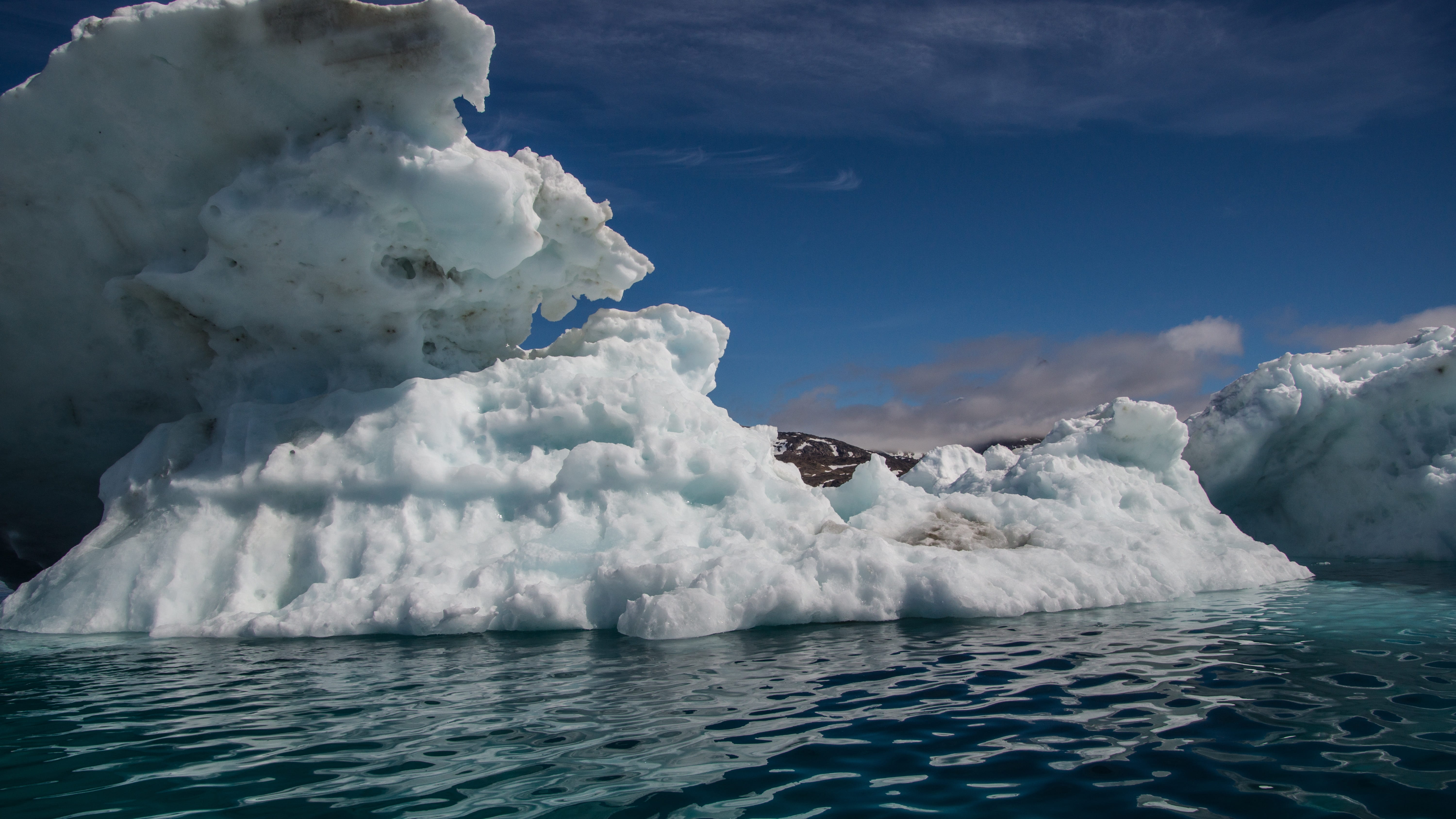 roof, summer, floating on water, sea, frozen, arctic, polar, snow, ice, iceberg, scenic, pack-ice, tranquil scene, waterfront, bay, imposing, lagoon, 5K, HD Wallpaper