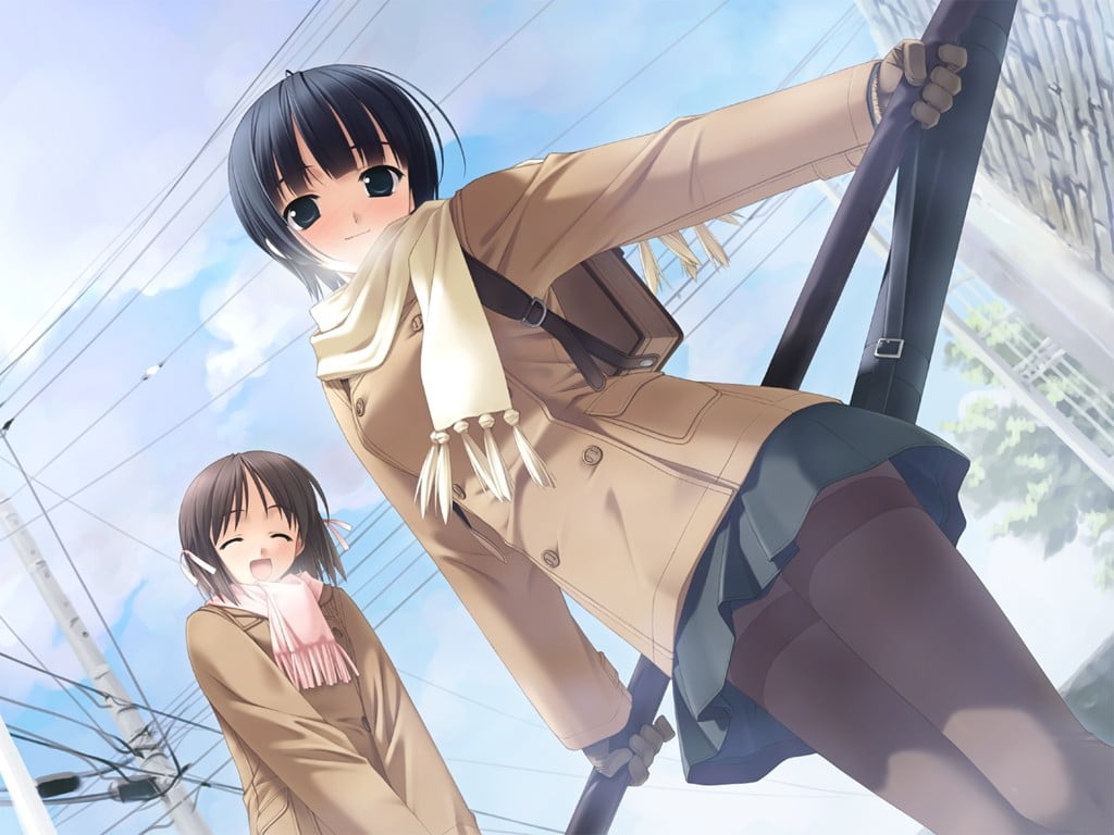 human representation, anime girls, schoolgirl, nature, young adult, looking at camera, Ichinose Mio, lifestyles, Asaba Nonoka, outdoors, young women, winter, HD Wallpaper