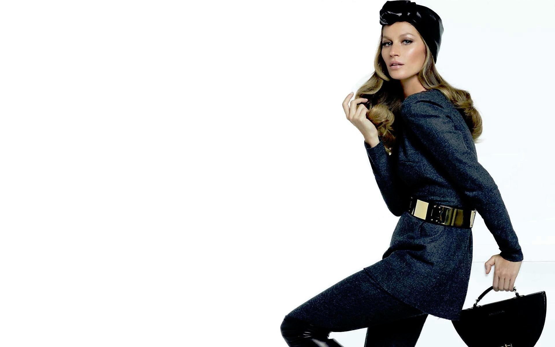 bundchen, handbags, hats, supermodel, long-hair, model, 1080P, brazilian, gisele, HD Wallpaper