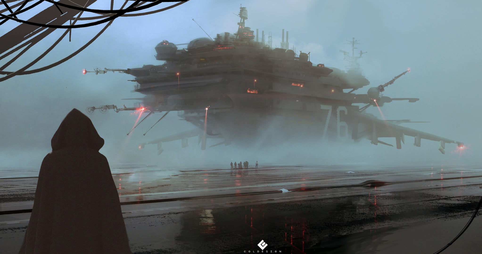 Science Fiction, Fiction, Fantasy, Spaceship, Transport, Art, Darkness Cometh, Vehicles, Goldesign, Transport and Vehicles, 1080P, Concept Art, by Col Price, HD Wallpaper