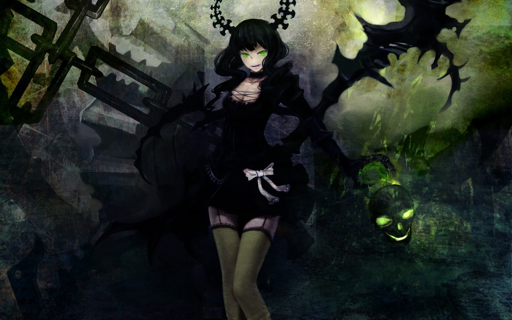 leisure activity, 720P, front view, young adult, indoors, women, one person, Dead Master, fashion, young women, portrait, Black Rock Shooter, anime, real people, HD Wallpaper