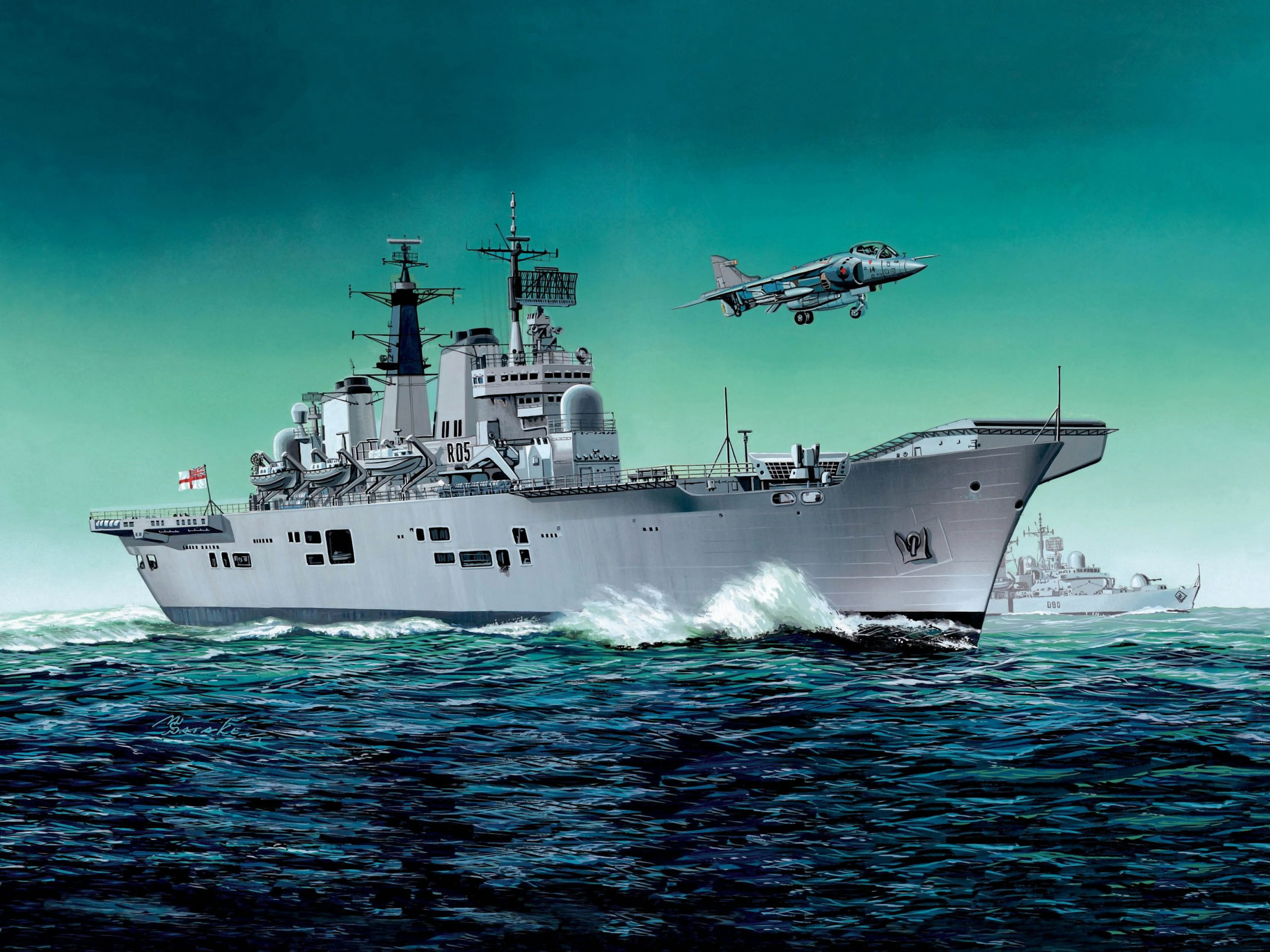 fleet, Navy, Royal, Invincible, sea, class, eng., ship, military, 2K, UK., the carrier, indomitable will, British, art, HD Wallpaper