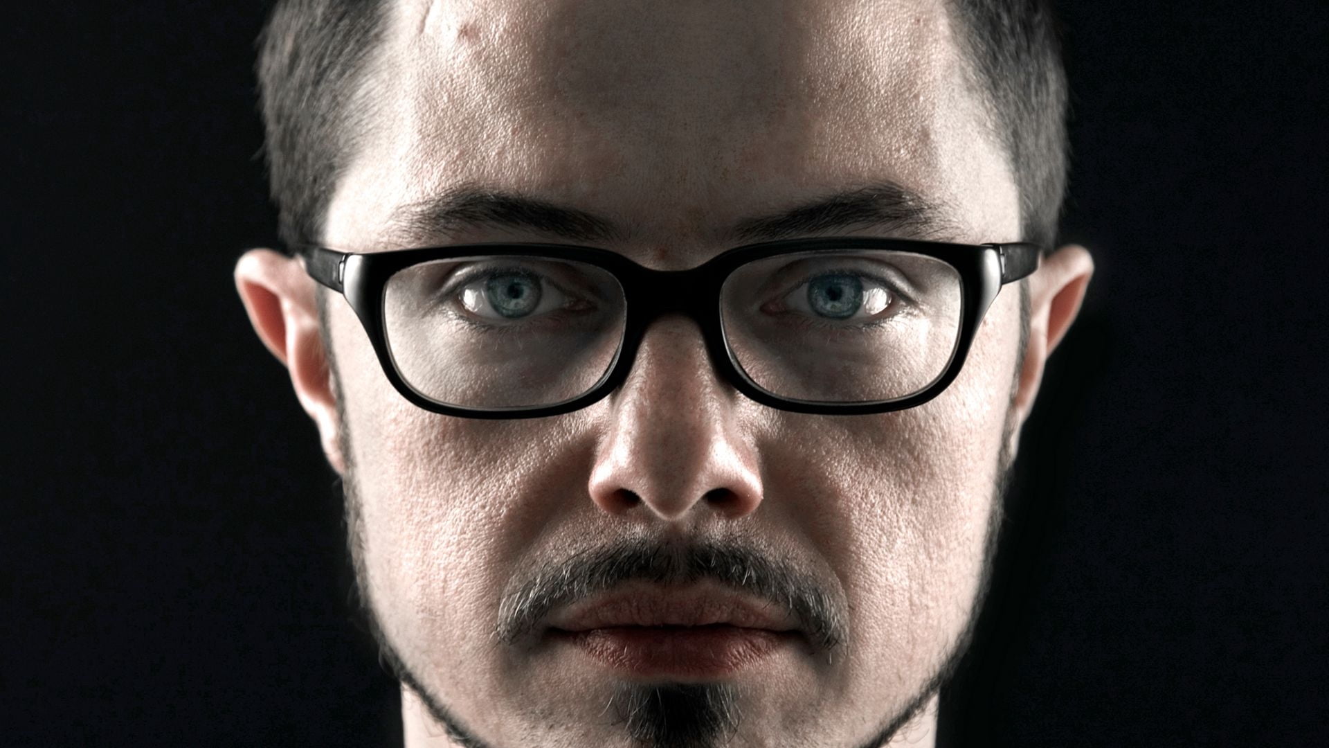face, young Adult, one Person, beard, black Color, human Head, black Background, black, caucasian Ethnicity, heiko laux, facial Expression, body part, studio Shot, HD Wallpaper