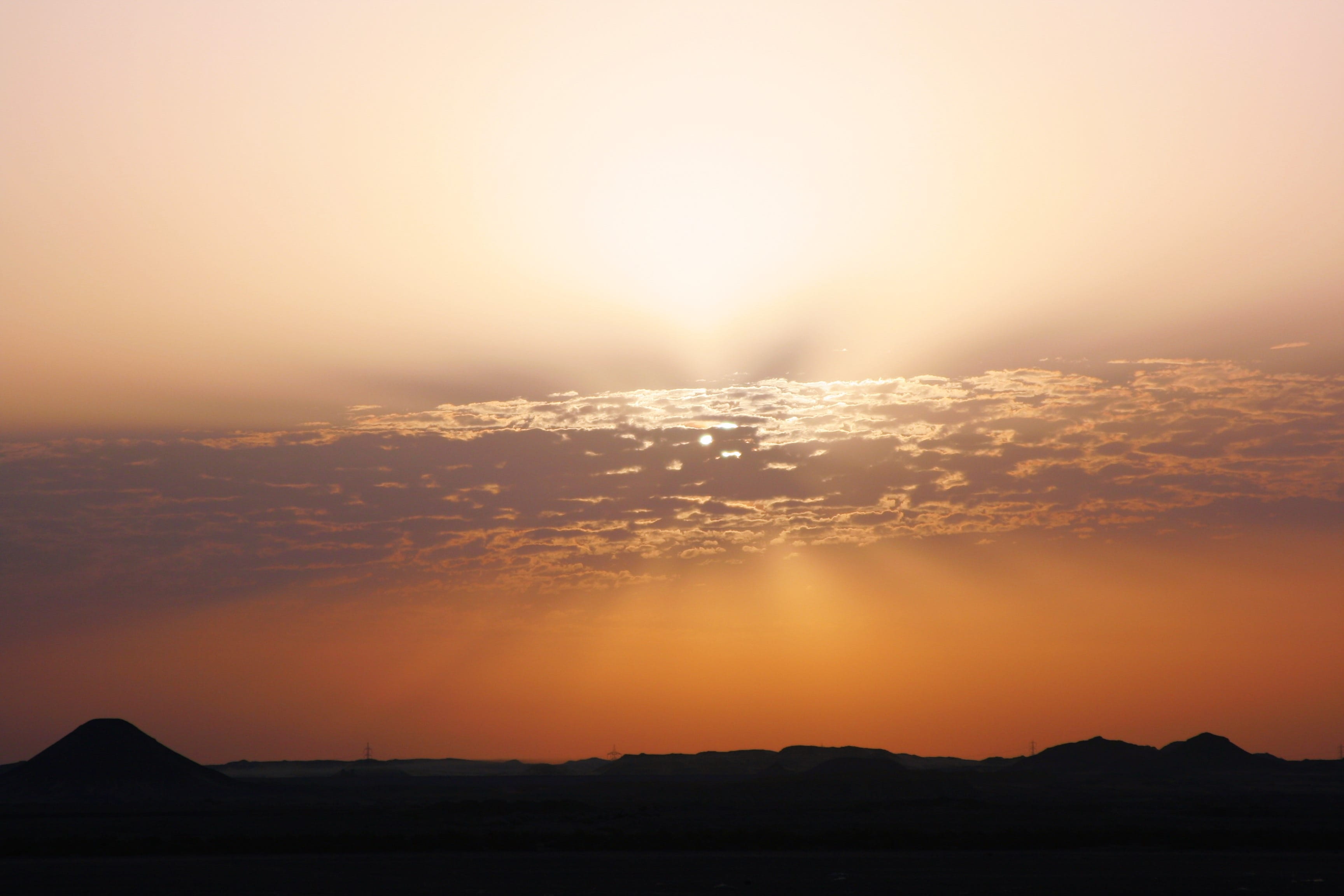 blue sky, nile, cloud - sky, sky, sunlight, Desert, Aswan, 2K, tranquility, dramatic sky, landscape, light, earth, water, Sun, day, scenics - nature, scenics, HD Wallpaper