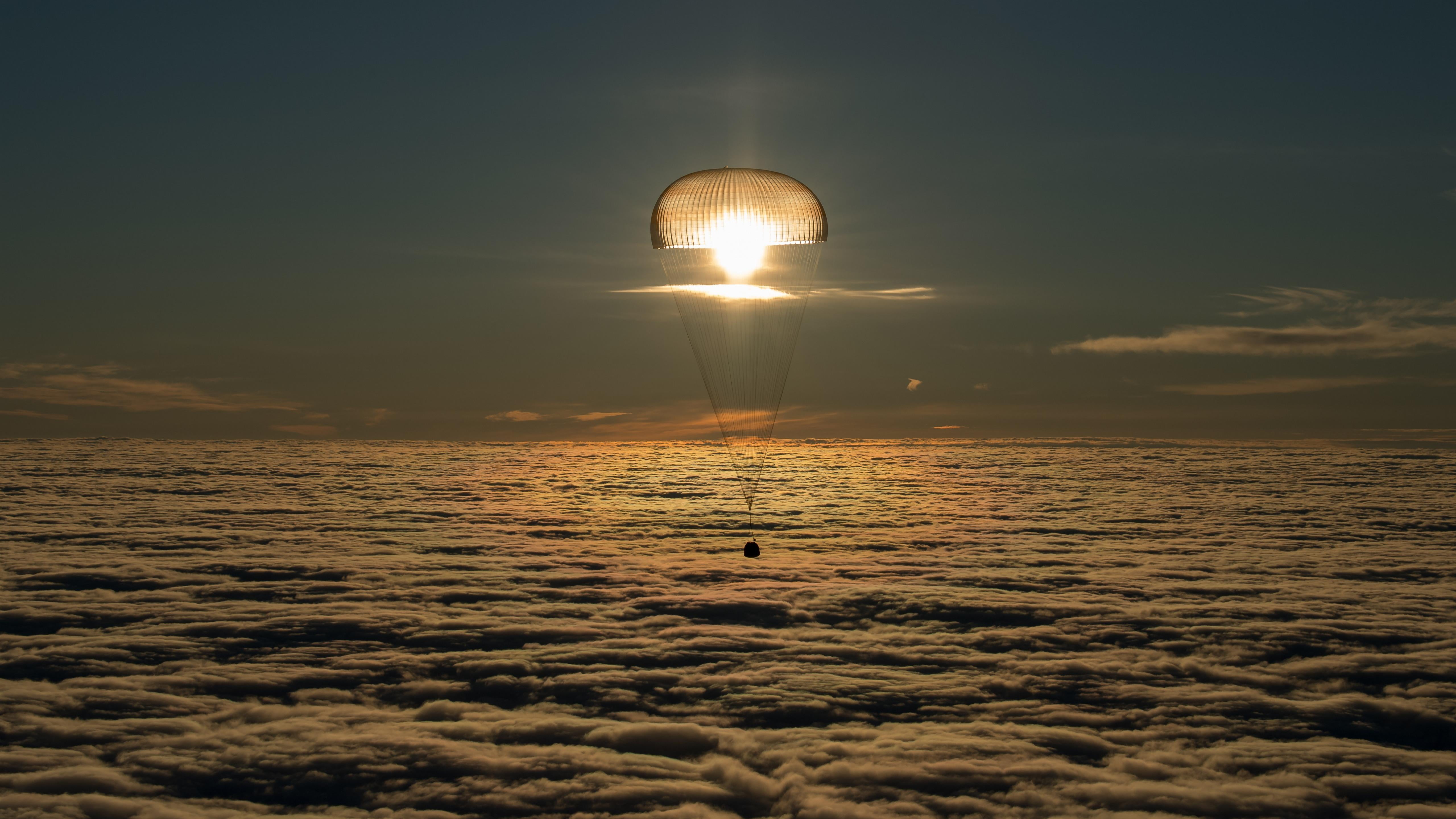 shadow, landing, nature, no people, atmosphere, cloud - sky, above clouds, spacecraft, sunset, outdoors, lighting equipment, tranquil scene, sky, glowing, HD Wallpaper