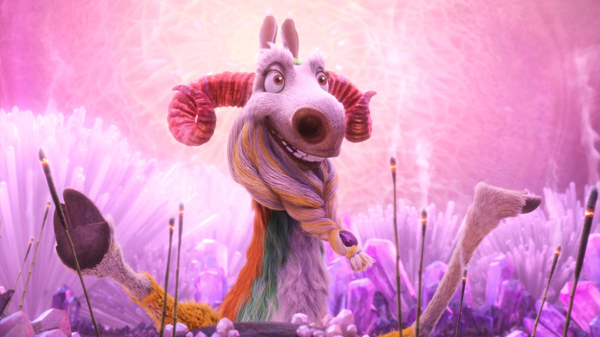 event, ice age 5, animal representation, festival, no people, movies, pink color, 2016 movies, one animal, illuminated, animated movies, close-up, animal, HD Wallpaper