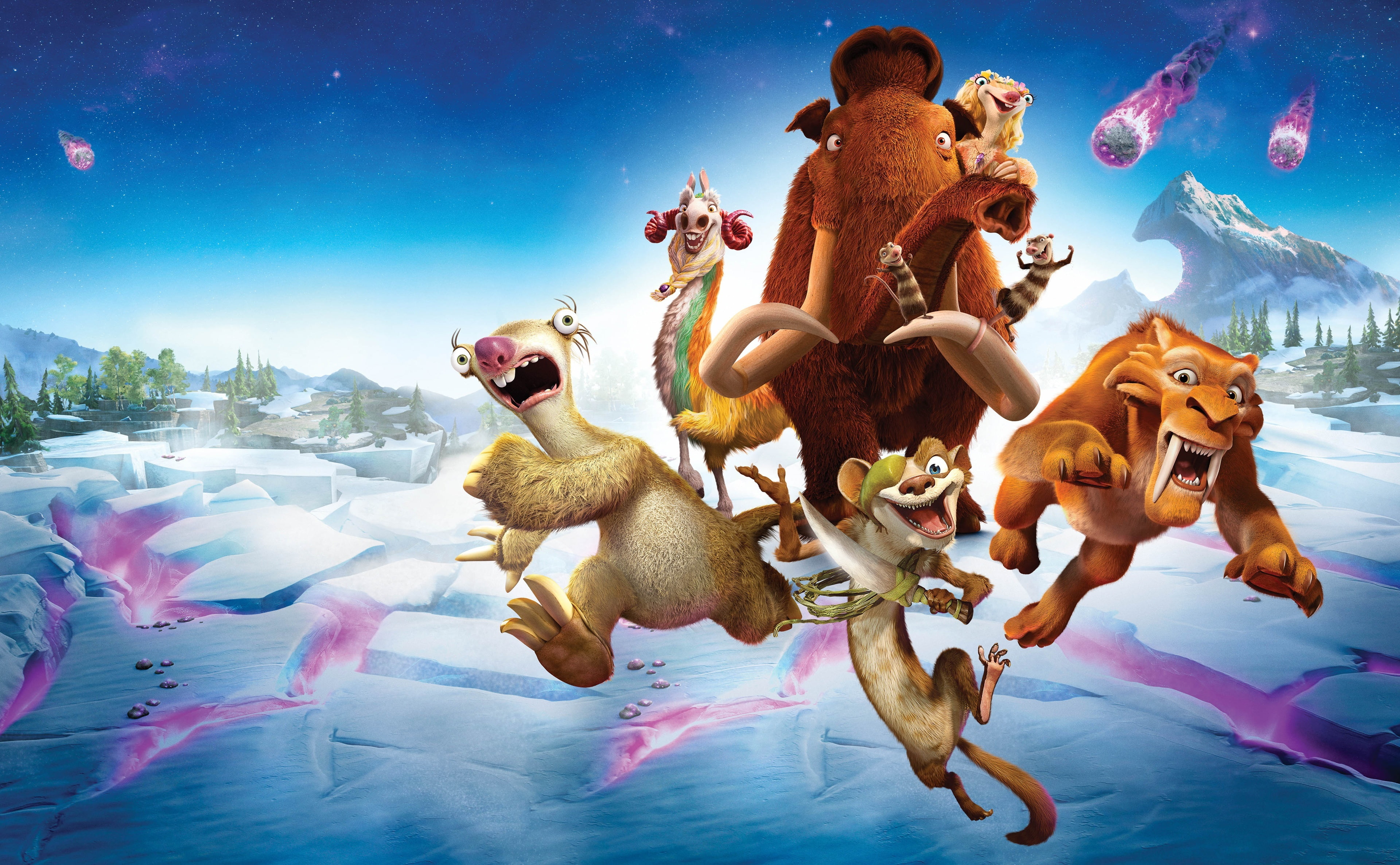 art and craft, collision, underwater, pool, swimming pool, Cartoons, water, day, representation, characters, fun, Ice Age, nature, age, course, HD Wallpaper