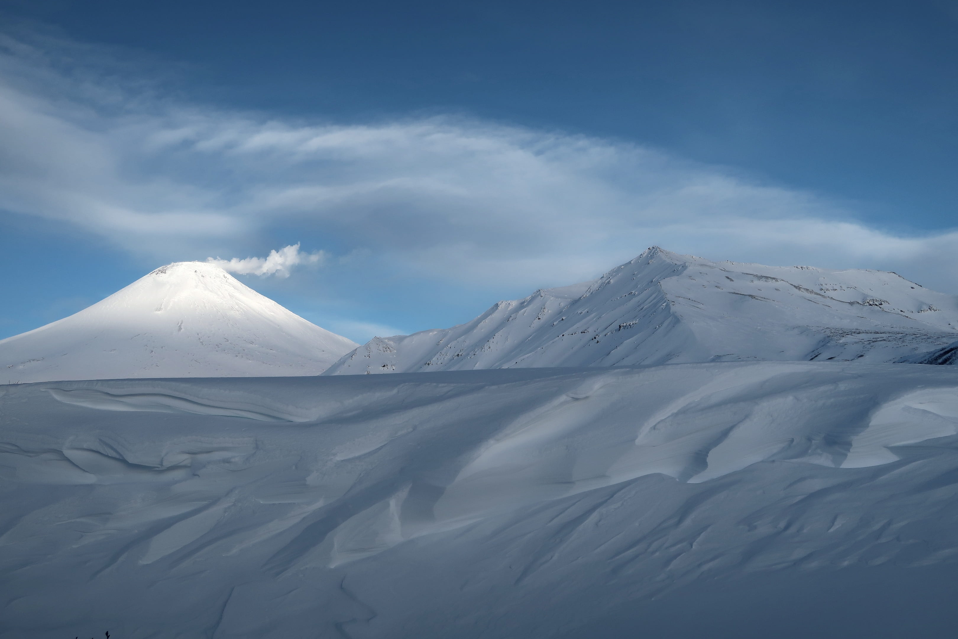 outdoors, rocks, open space, no people, wave, snowcapped mountain, sky, environment, height, slopes, cloud - sky, day, landscape, tranquility, mountain range, HD Wallpaper