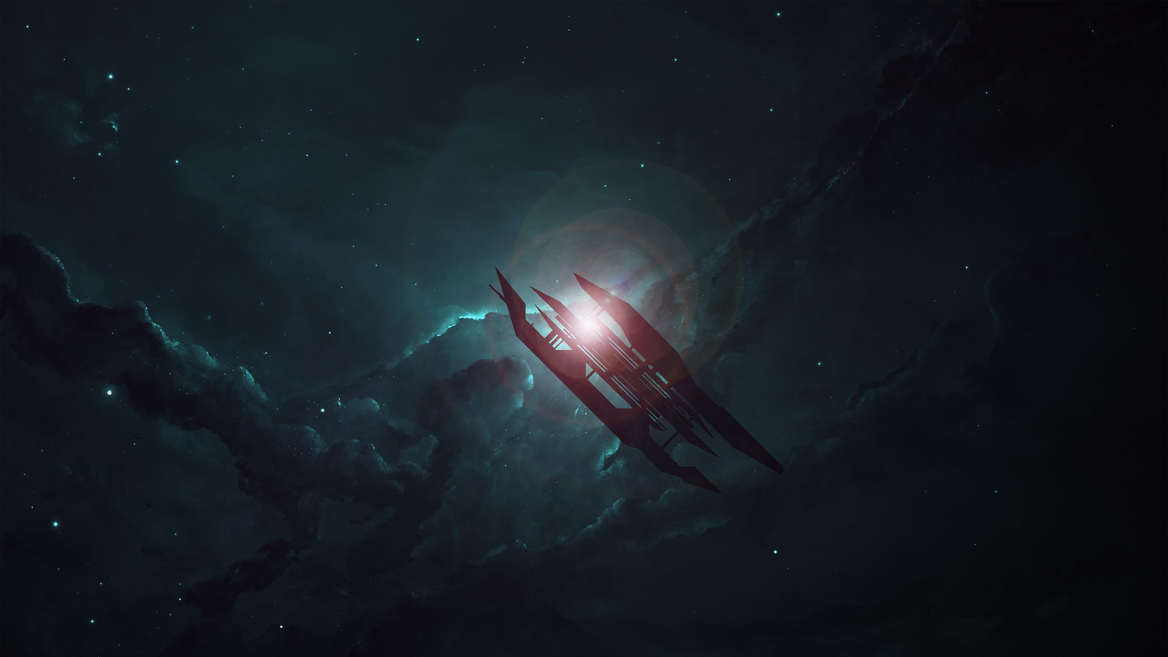 adventure, stars, one animal, clouds, swimming, sea life, exploration, marine, nature, artwork, beauty in nature, sea, dark, space art, water, science fiction, HD Wallpaper