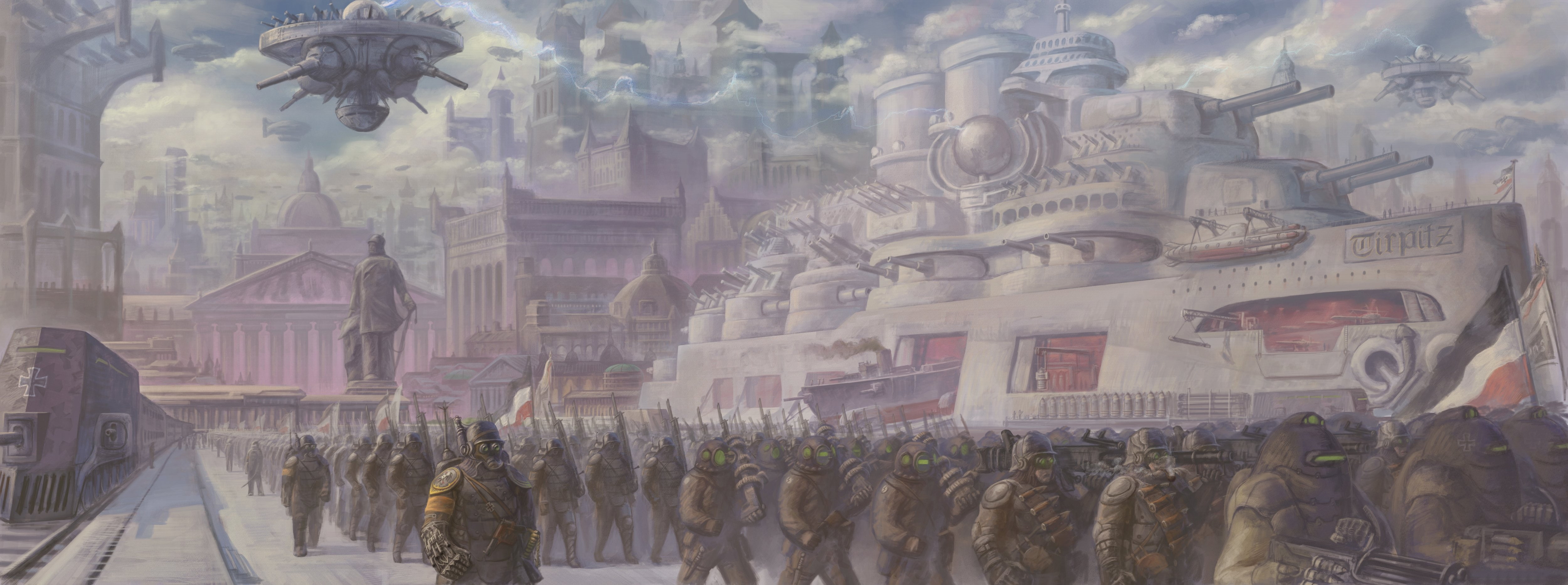 human representation, battleships, art and craft, crowd, real people, 4K, large group of people, religion, building, building exterior, built structure, HD Wallpaper