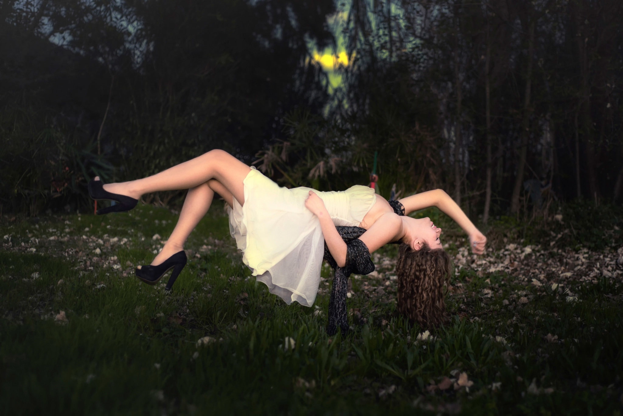 levitation, dress, flowers, girl, Dream, 1080P, HD Wallpaper