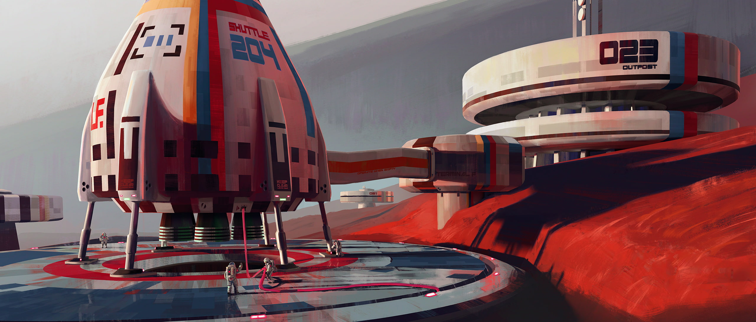 spaceship, space, artwork, digital art, 2K, science fiction, HD Wallpaper