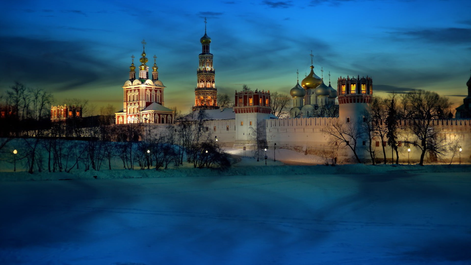 outdoors, history, monastery, no people, built structure, architecture, spirituality, building, travel destinations, sky, moscow, light, blue, nature, city, HD Wallpaper