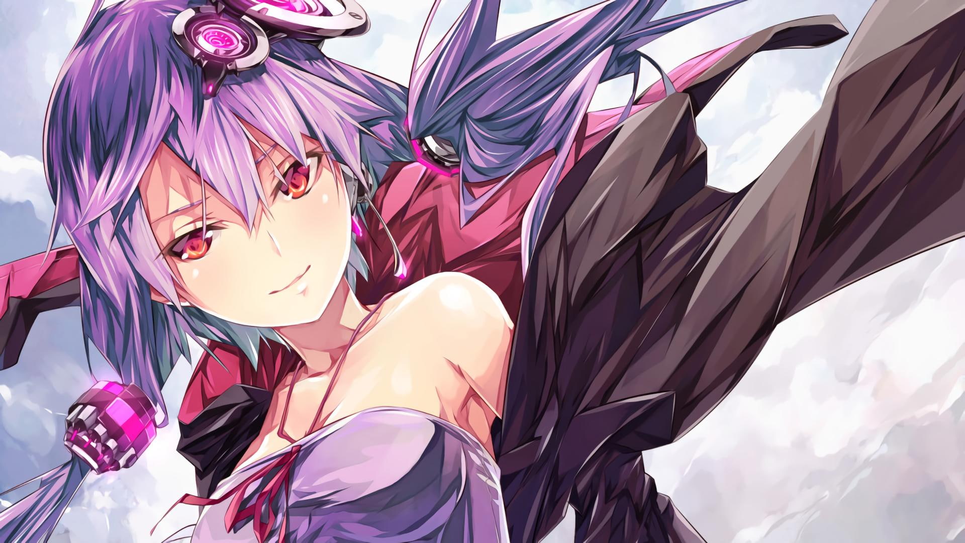 girls, artwork, yuzuki, yuzuki yukari, 1080P, hair, purple, purple hair, vocaloid, anime, anime girls, yukari, HD Wallpaper