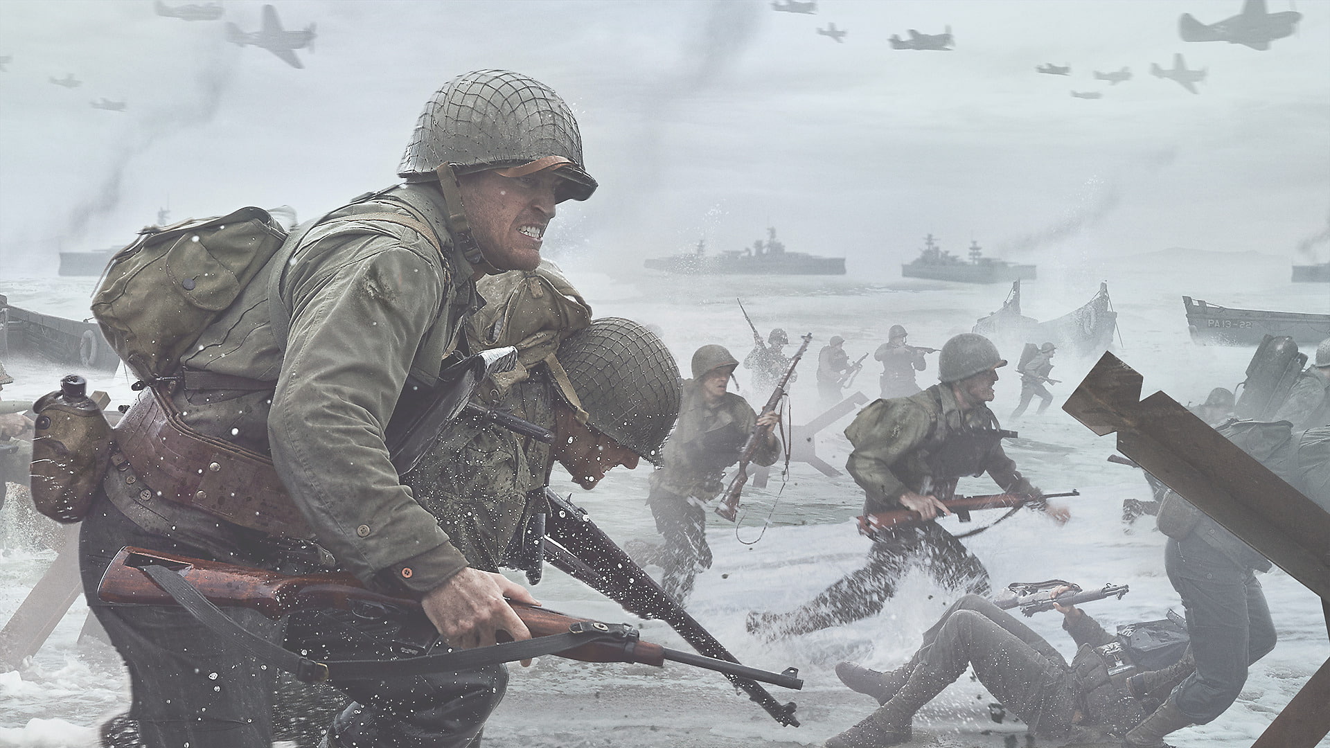 snowing, adult, gun, military, war, Call of Duty, men, conflict, clothing, group of people, 1080P, people, armed forces, nature, weapon, young men, snow, HD Wallpaper