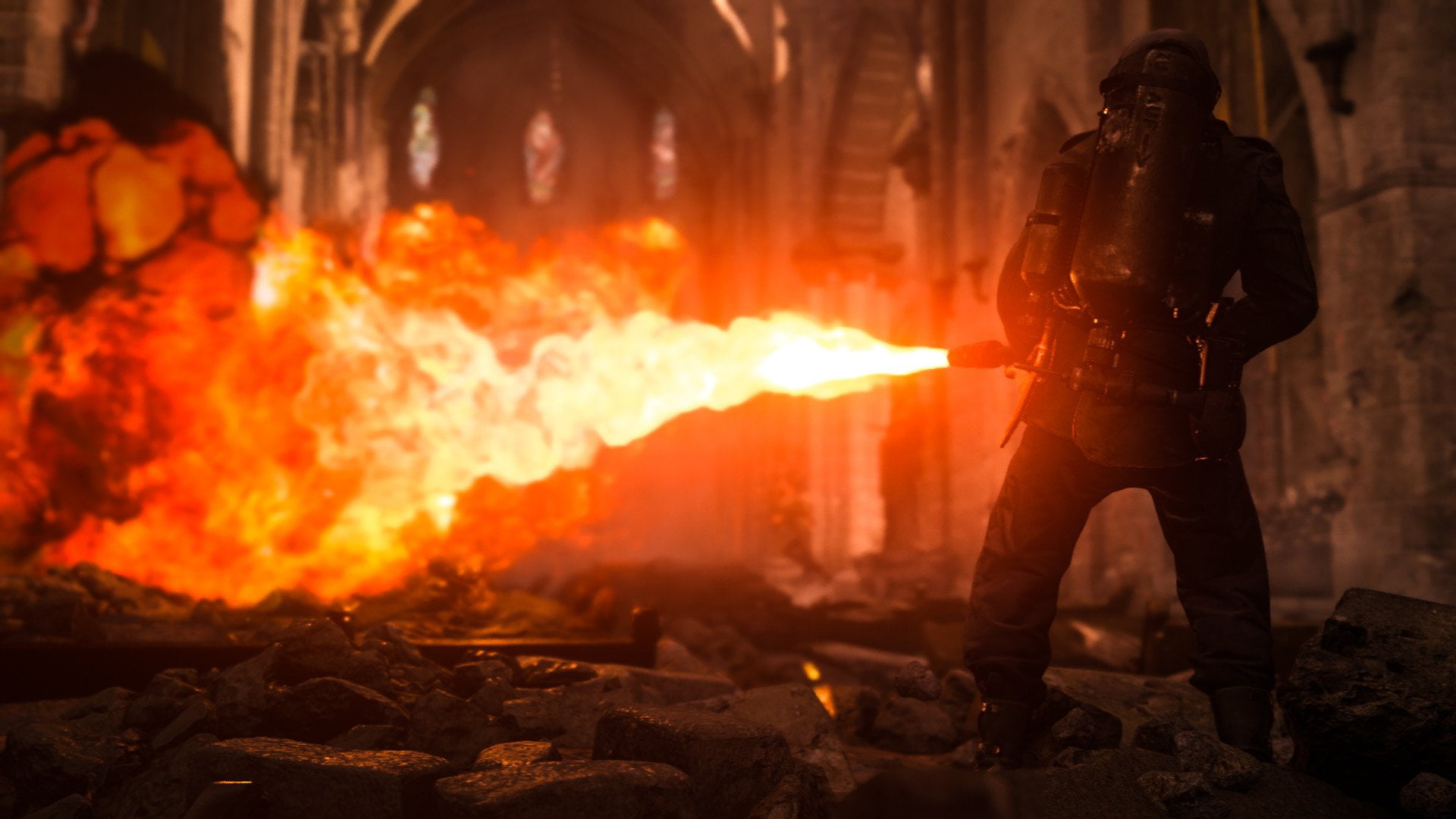 fire - natural phenomenon, night, heat - temperature, motion, communication, standing, glowing, warning sign, protection, sign, 1080P, flame, Call of Duty: WWII, HD Wallpaper