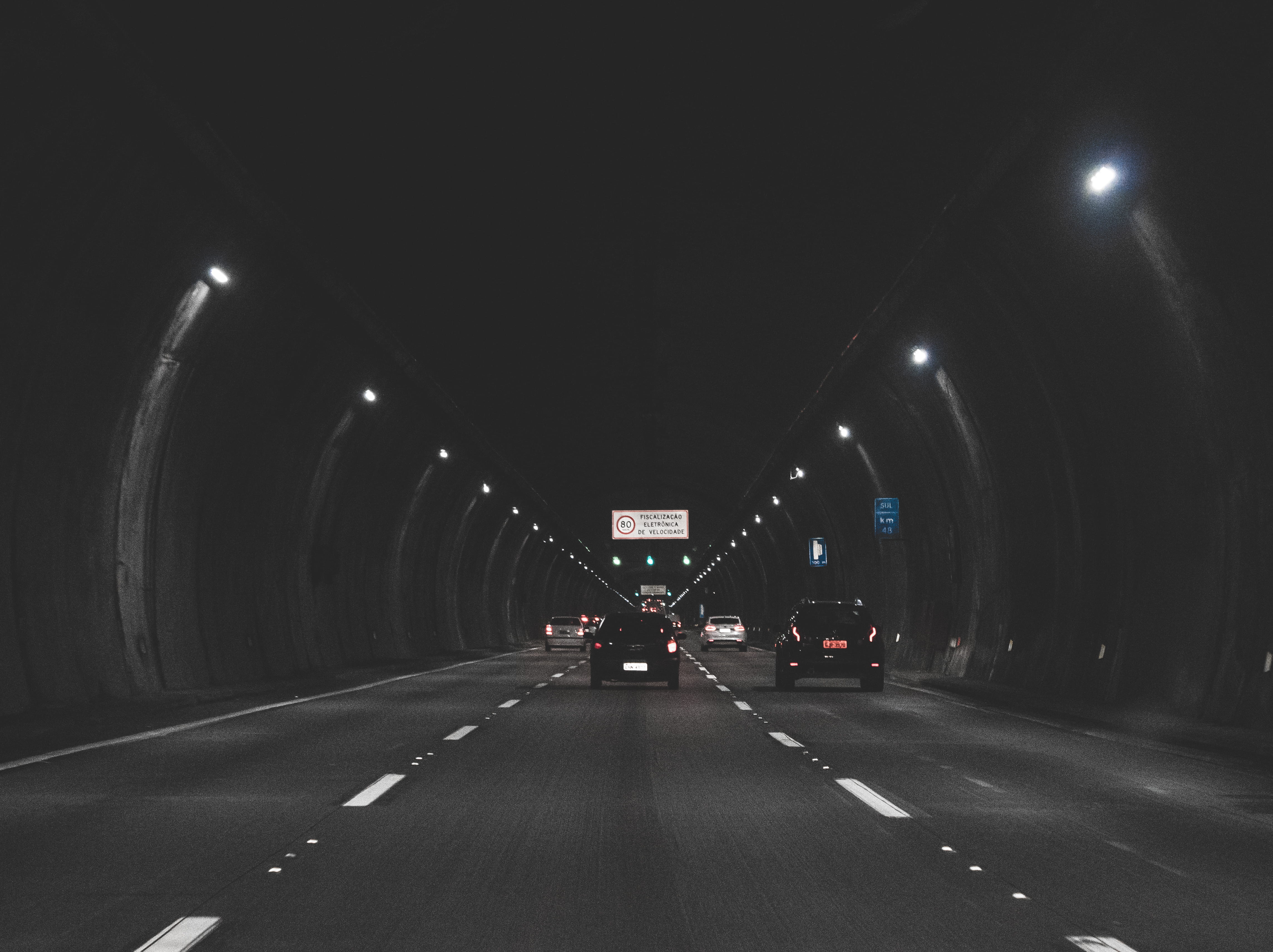 travel, marking, lighting equipment, symbol, grey, tunnel, brazil, blur, motor vehicle, car, city, way, dividing line, 4K, rodovia dos imigrantes, building, HD Wallpaper